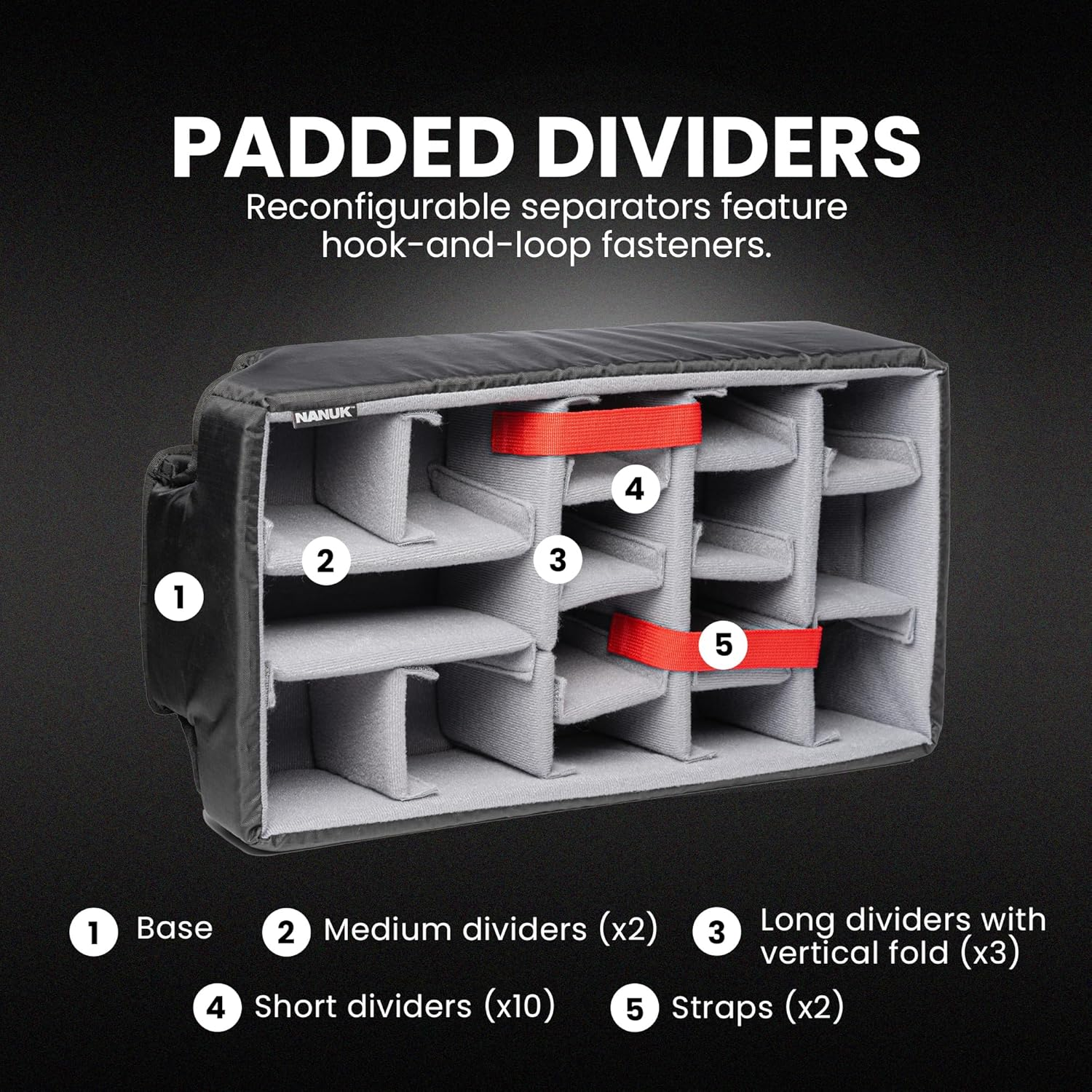 Nanuk Wheeled Series 935 Lightweight NK-7 Resin Waterproof Protective Case and Padded Divider - Graphite image number 2