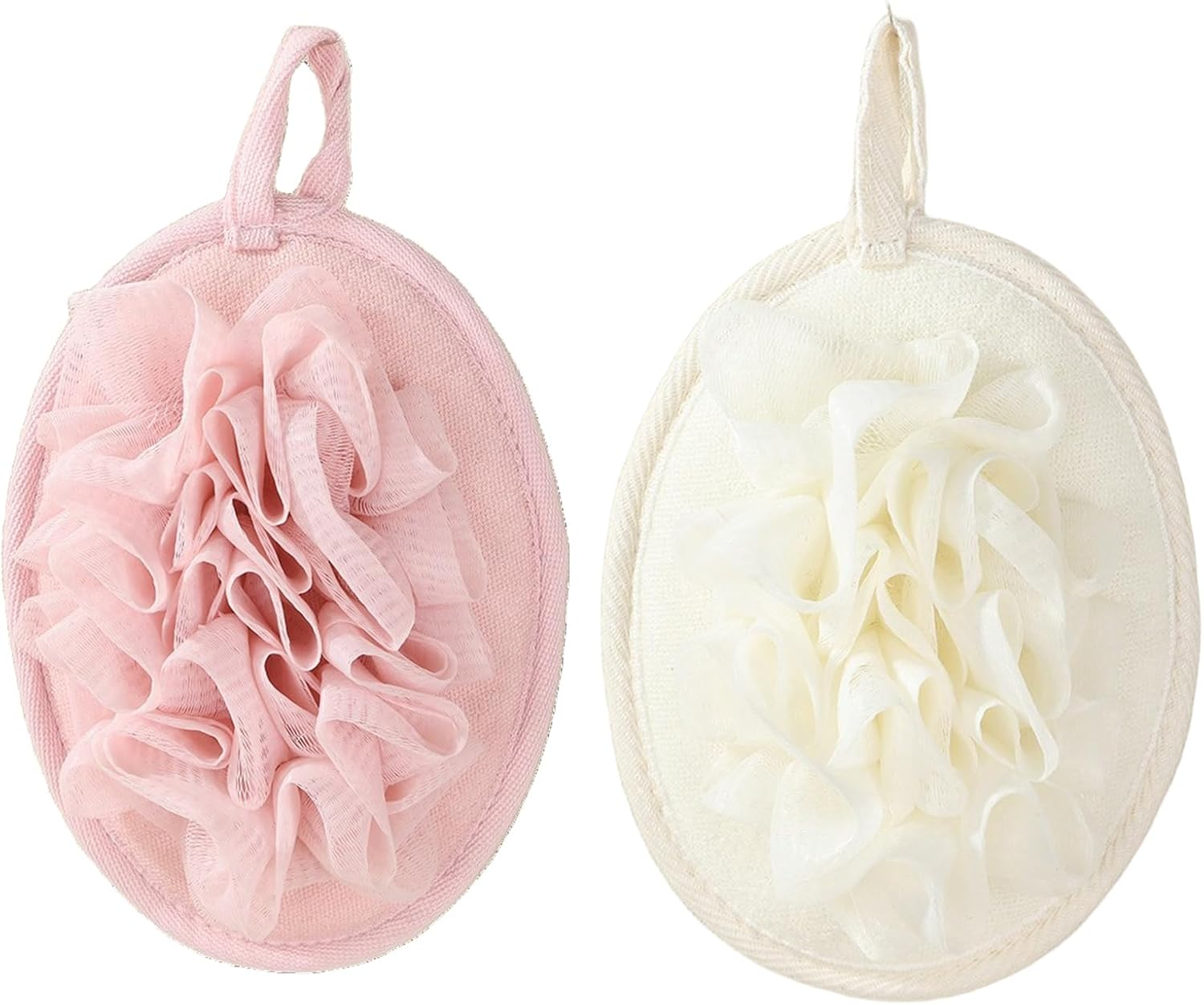 Checkzed Loofah Bath Shower Sponge Poufs &ndash; 2 Pack Large Mesh Shower Loofahs for Exfoliating & Cleansing, Eco-Friendly Body Scrubber Sponges, Gentle Shower Sponge for Bath & Body Products image number 5