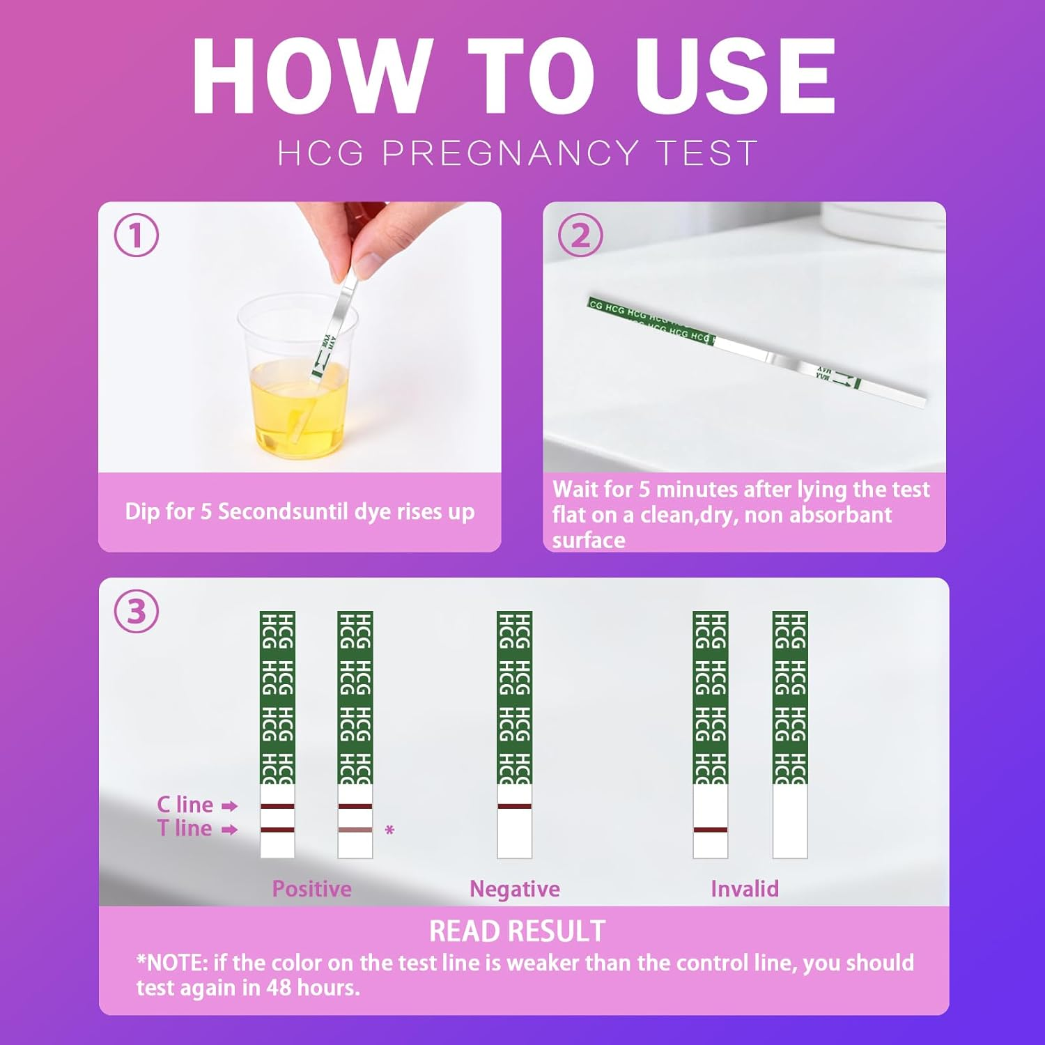 50Pcs of Early Pregnancy Test Strips，Ovulation Test Strips，Easy at Home Ovulation Strips，Independent Packaging image number 5