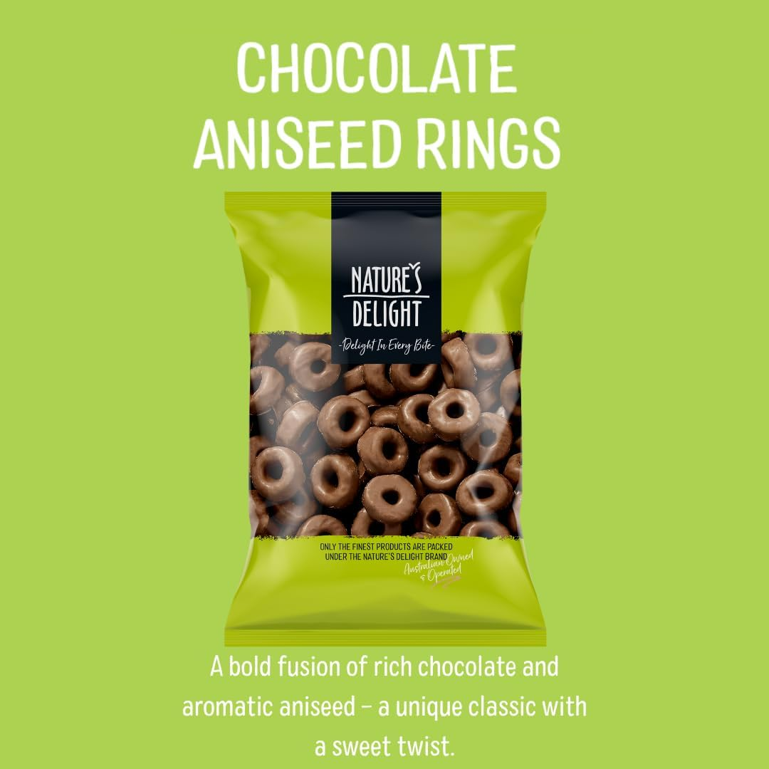 Natures Delight Aniseed Rings Chocolate 300 G image number 5