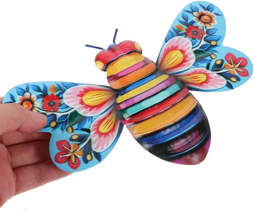 HOLIDYOYO 2Pcs 3D Iron Metal Bee Pendant Wall Art for Home Decor Vibrant Bee Wall Decoration and Statue for Indoor and Outdoor Spaces Unique image number 5