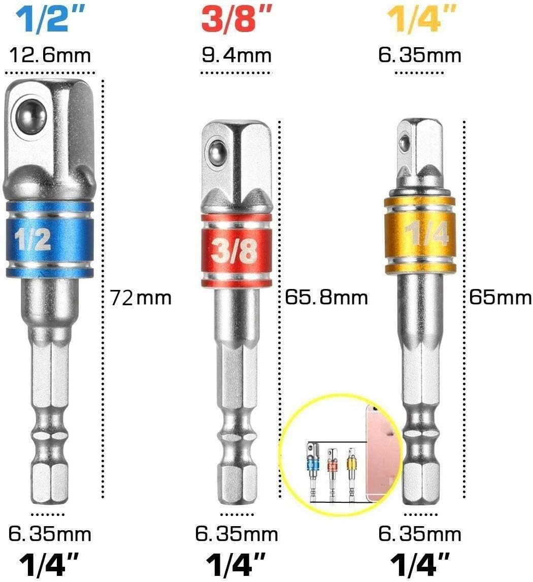 Flexible Drill Bit Extension Set, Includes 105C Right Angle Drill, Bendable Drill Bit Extension, 3Pcs 1/4 3/22Cm Universal Socket Adapter Set, 3Pcs Drill Bit Holder, Screwdriver Bit Kit image number 1