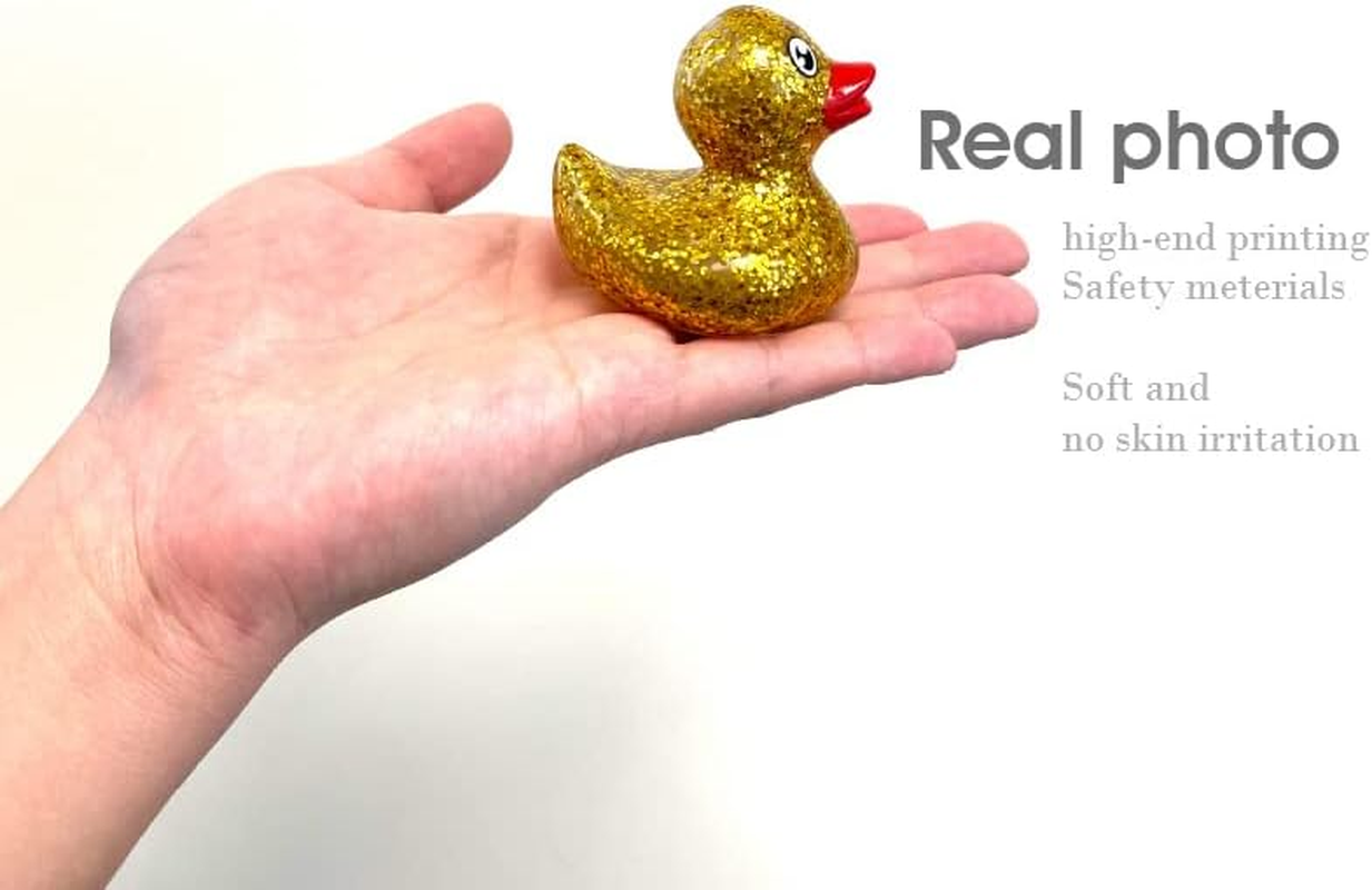 [8Pcs Pack, Random Color] Small Glitter Duck | Bath Toys | Kids Party Gift | Souvenir | Decoration | Party Favor | Pool Party | Rubber Duck 5.7Cm image number 3