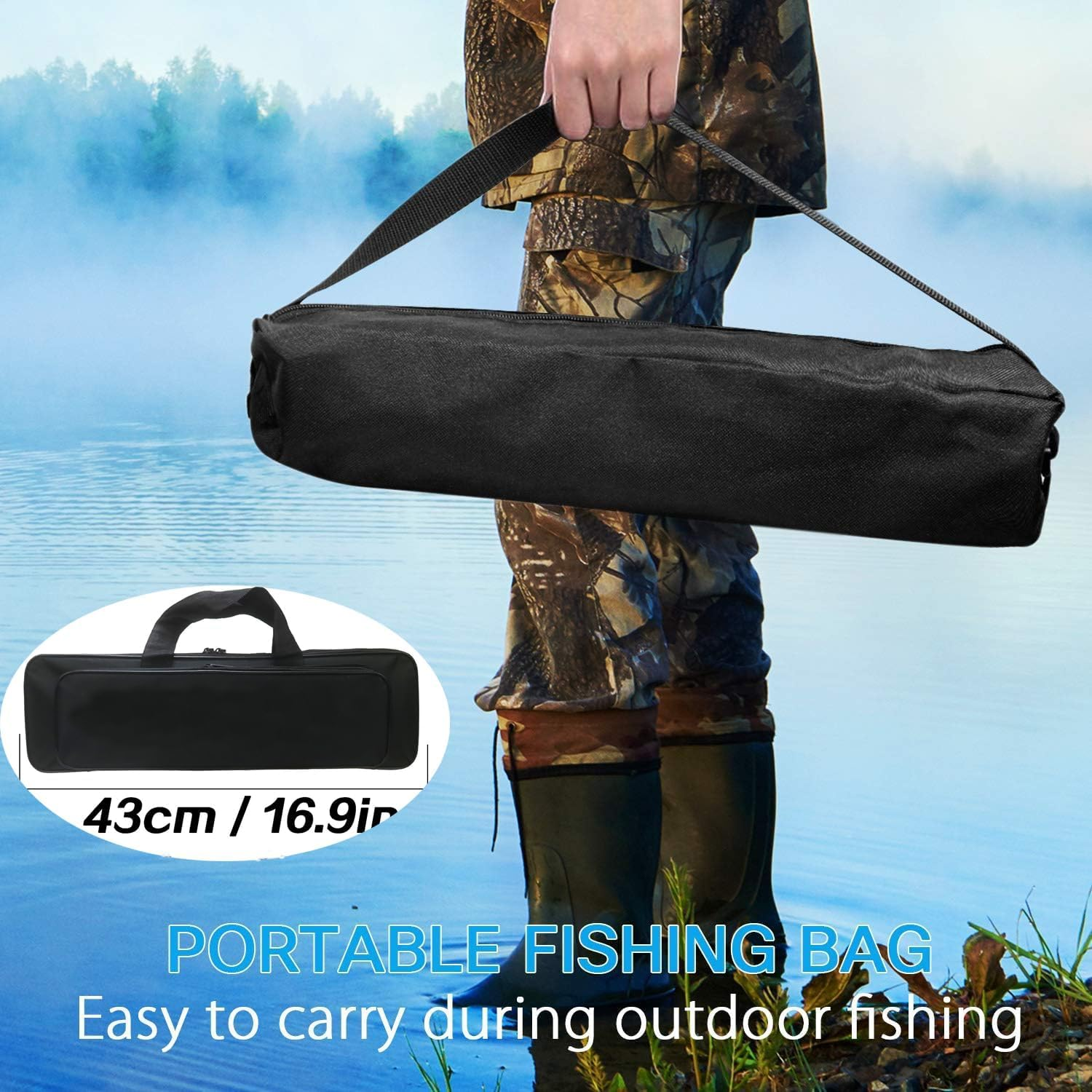 Fishing Rod Kit, Carbon Fiber Reel Combo Pole and Telescopic Fishing with Line Lures Tackle Hooks Reel Carrier Bag for Adults Saltwater Freshwater Travel image number 4