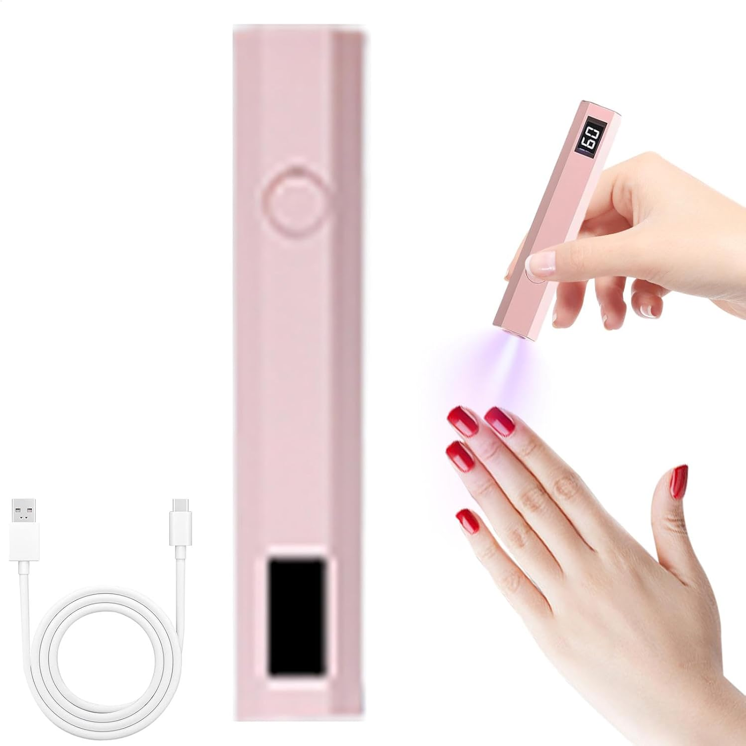 Handheld Uv Nail Light, Led Display Nail Lamp, 4.06X0.75In Rechargeable Pen Dryer, Double Timer Function, Portable Nails Dryer for Women, at Home Manicures image number 1