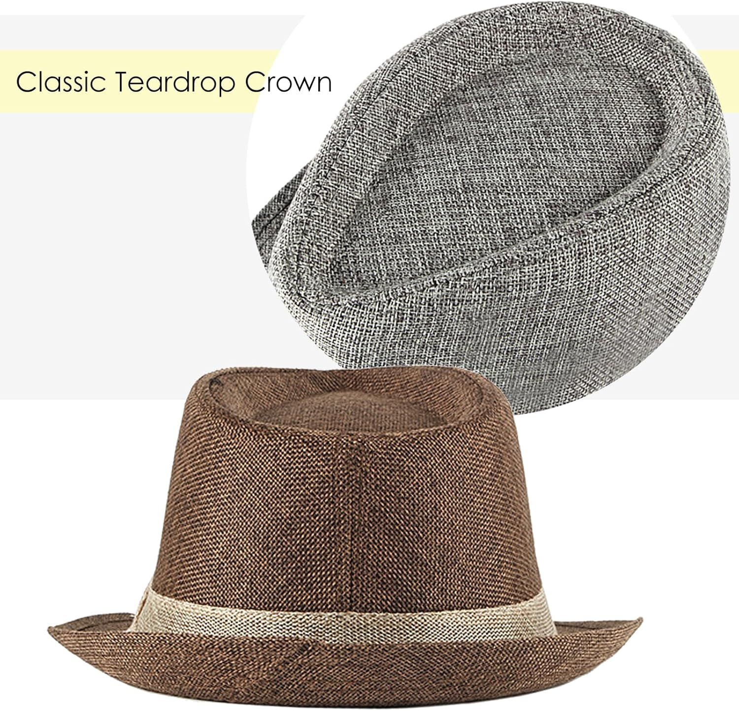 Lisianthus Fedora Hat for Men Panama Trilby Hat Short Brim Summer Sun Hat image number 2