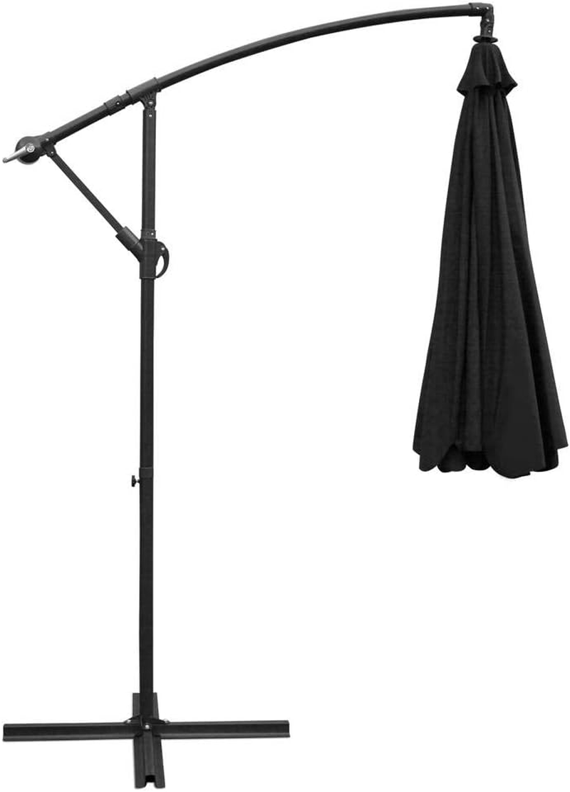 Instahut Outdoor Umbrella 3M Black Cantilever Stand, Sun Beach Garden