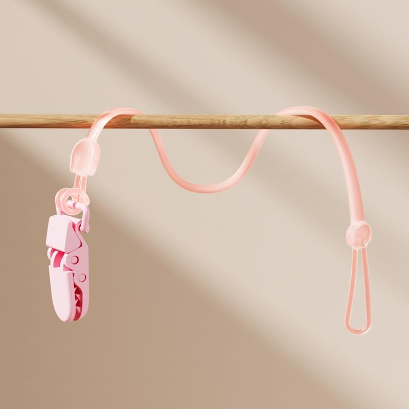 Silicone Pacifier Clip Holder, 4 Pack Dummy Clips, One Piece Soft Flexible Binky Clips Pacifier Holder Clip for Boys and Girls, Baby Newborn Essentials, Teething Relief, Birthday Christmas Shower Gift image number 5