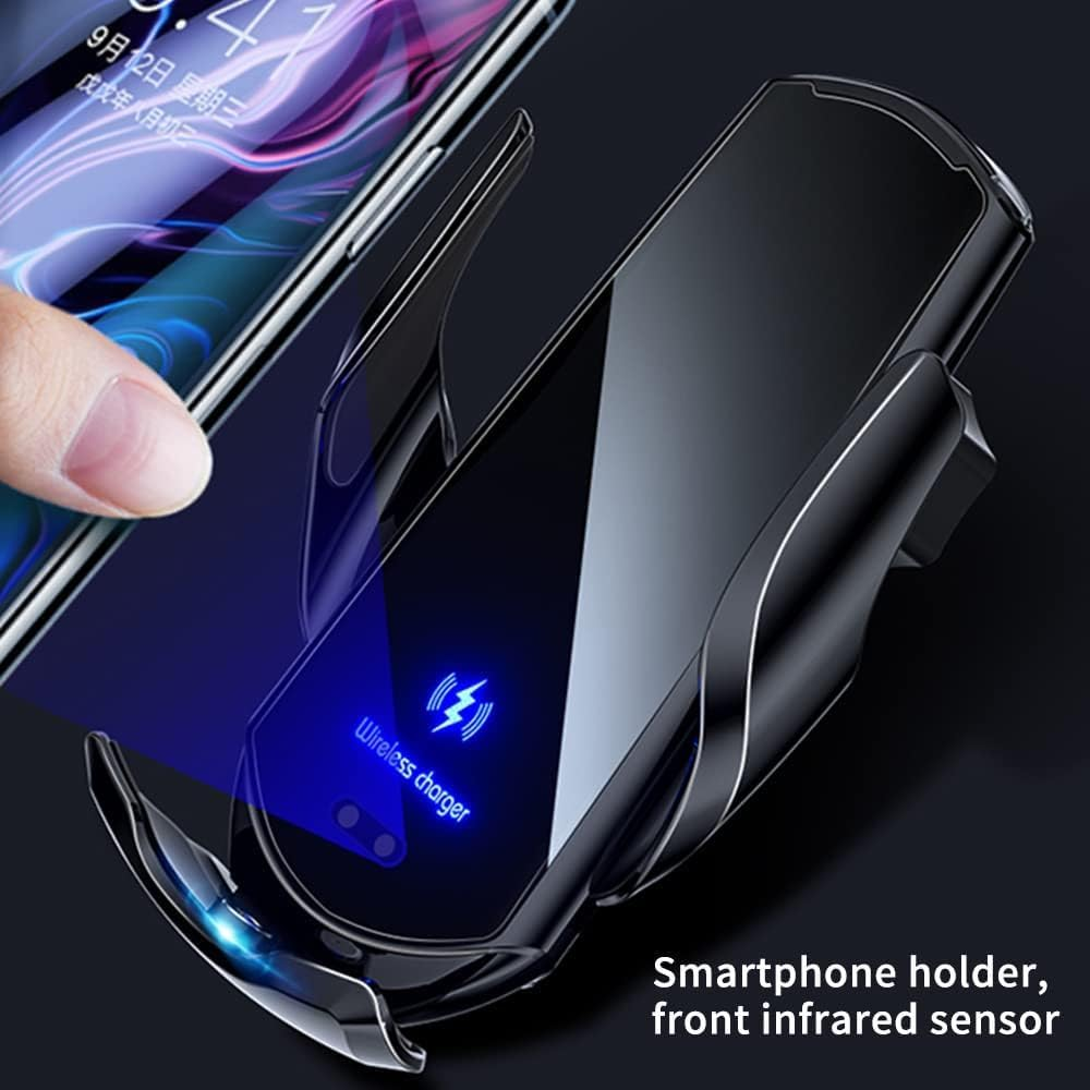 Wireless Car Charger Auto-Clamping,Infrared Sensor Mobile Phone Navigation Holder,10W Charging and 3 Magnetic Adapters, Compatible with All Mobile Phones. image number 1
