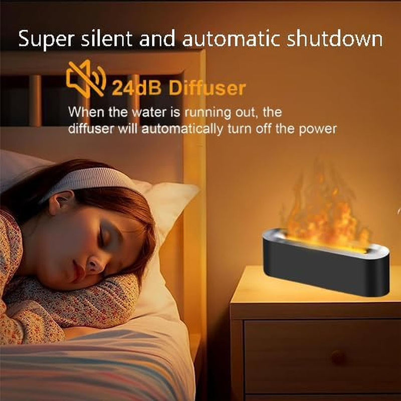 Flame Air Diffuser Humidifier Portable Noiseless Aromatherapy Diffusers Essential Oil Diffusers for Household Office Yoga with No-Water Auto Shut-Off Protection image number 3