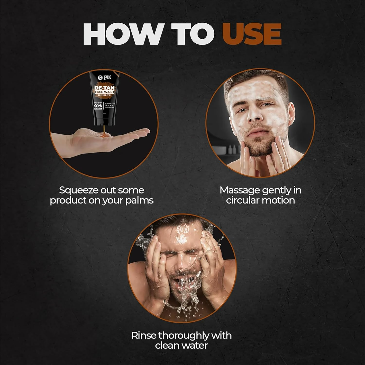 BEARDO De-Tan Facewash for Men, 100 Ml | Tan Removal Facewash for Men | Oil Control Face Wash | Paraben Free Facewash for Men image number 5