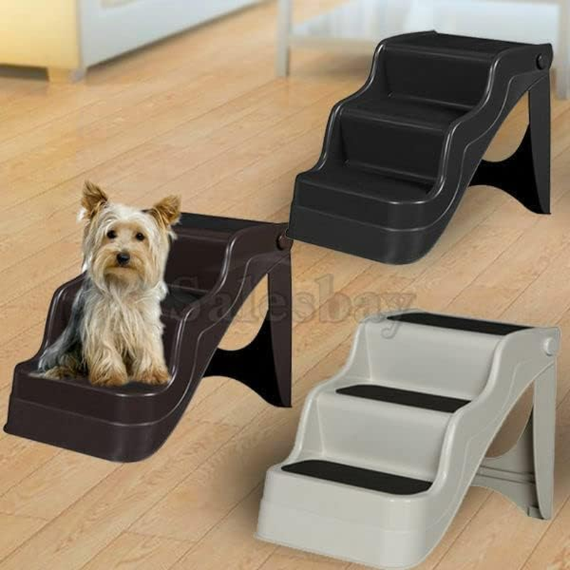 PETBRO Portable 3 Steps Foldable Doggy Cat Pet Dog Stairs Ramp Folding Ladder Stairs image number 1