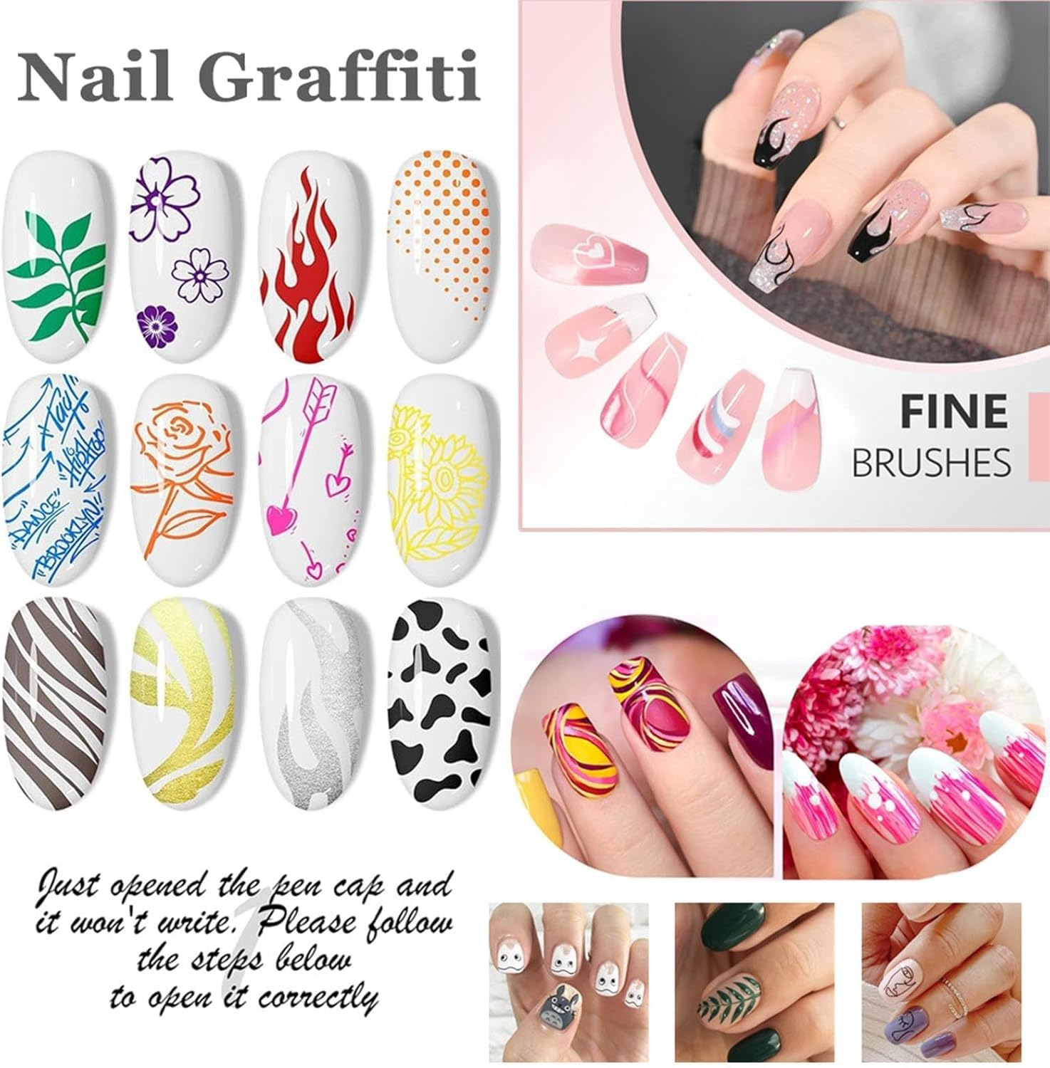 Nail Paint Pens - 12 Colors Waterproof Manicure Painting Art Kit - Manicure Tools Nail Design Kit for Professionals, Beginners, Women, Girls image number 2