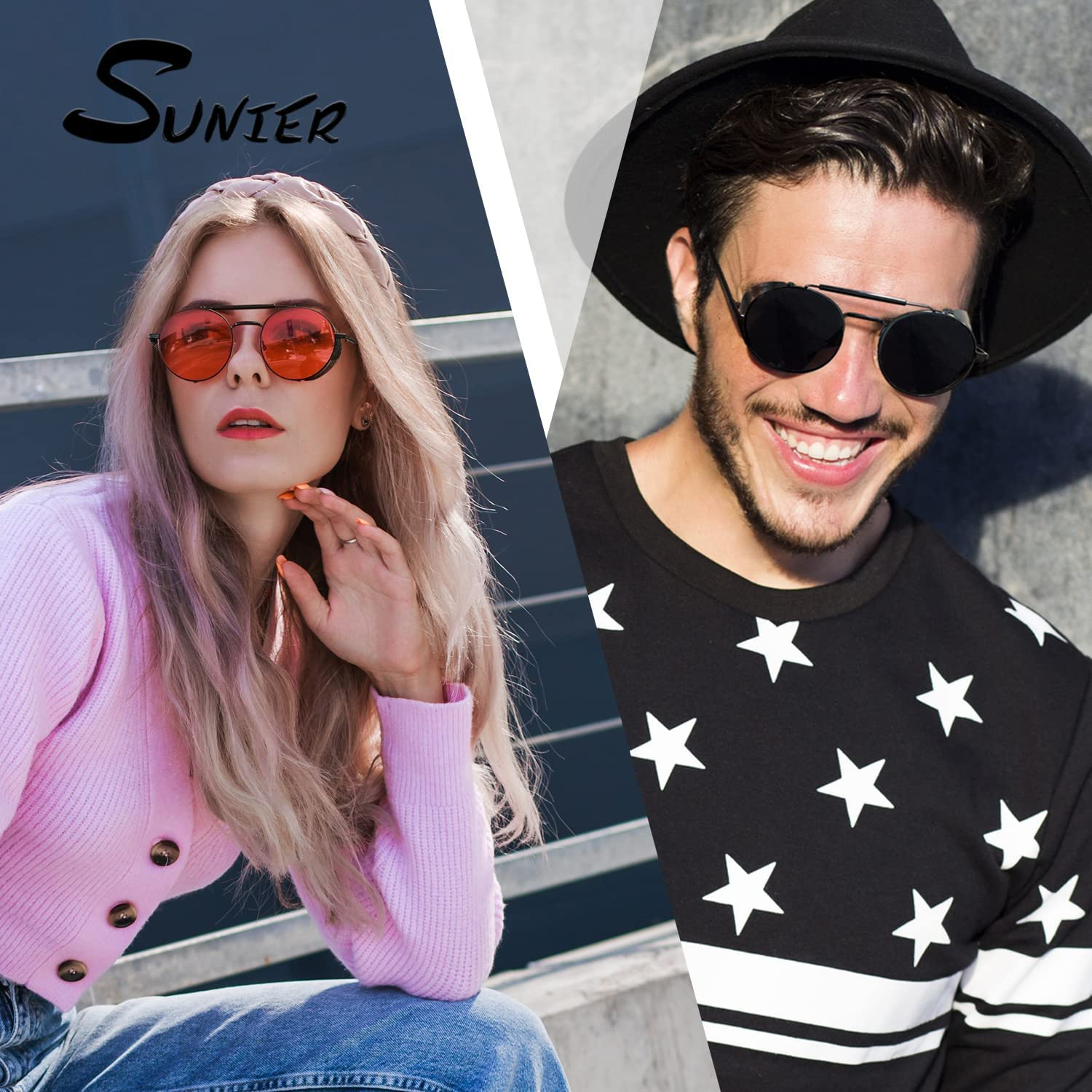 Retro round Polarized Steampunk Sunglasses Side Shield Goggles Gothic S92-ADVANCED POLARIZED - 45Mm X Gold Grey  Gold Yellow image number 3