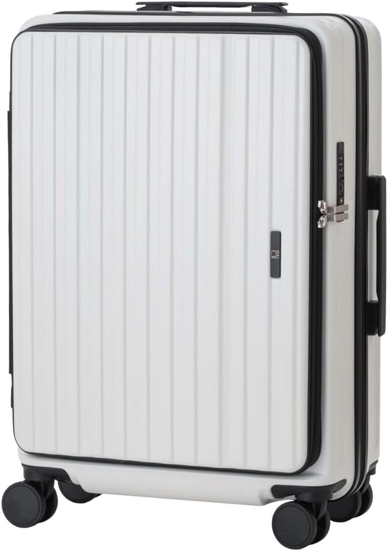 LEGEND WALKER LW 5524 Hardshell Expansion Front-Openning, USB Port,Cup-Holder Spinner Luggage, White, 26 Inch, Central Hardside Expandable Luggage with Spinner Wheels image number 7