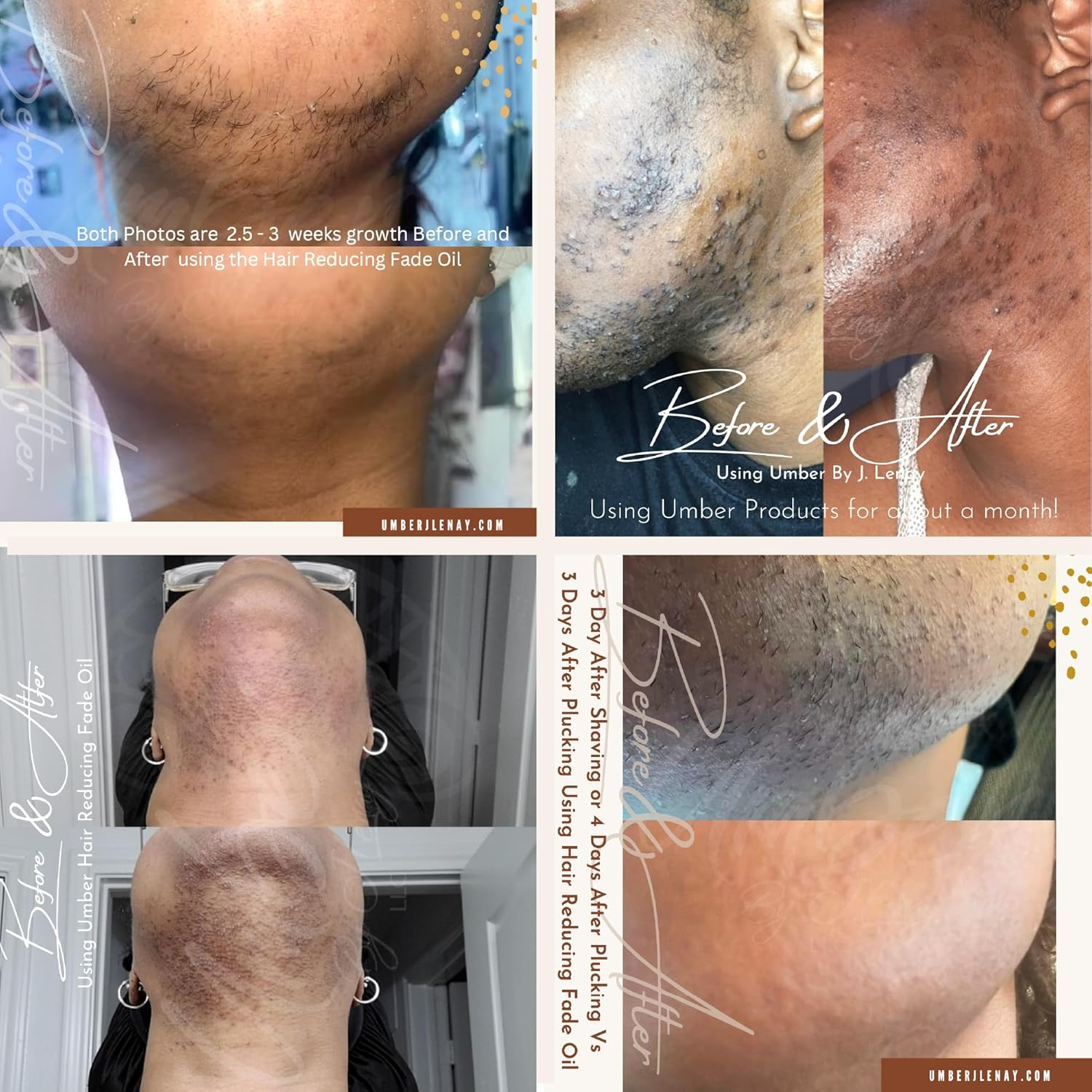 Umber by J. Lenay Hair Reducing Fade Oil &ndash; Regular Strength (Not Sensitive Skin), Minimizes Hair Growth for Face & Body &ndash; for Women & Men &ndash; 15Ml Serum image number 2