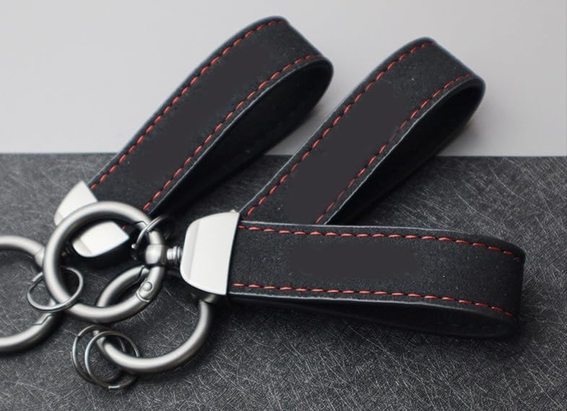 Leather Car Keychain,Creative Personality Leather Car Keychain,Car Accessories Universal Keychain for Men and Women image number 3