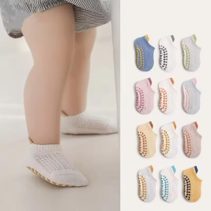 Non-Slip Baby Socks Spring Summer Season - for Baby'S Safe Steps - Soft Cotton - Grippy Soles - for Babies, Girls and Boys Toddlers (0-5) Y