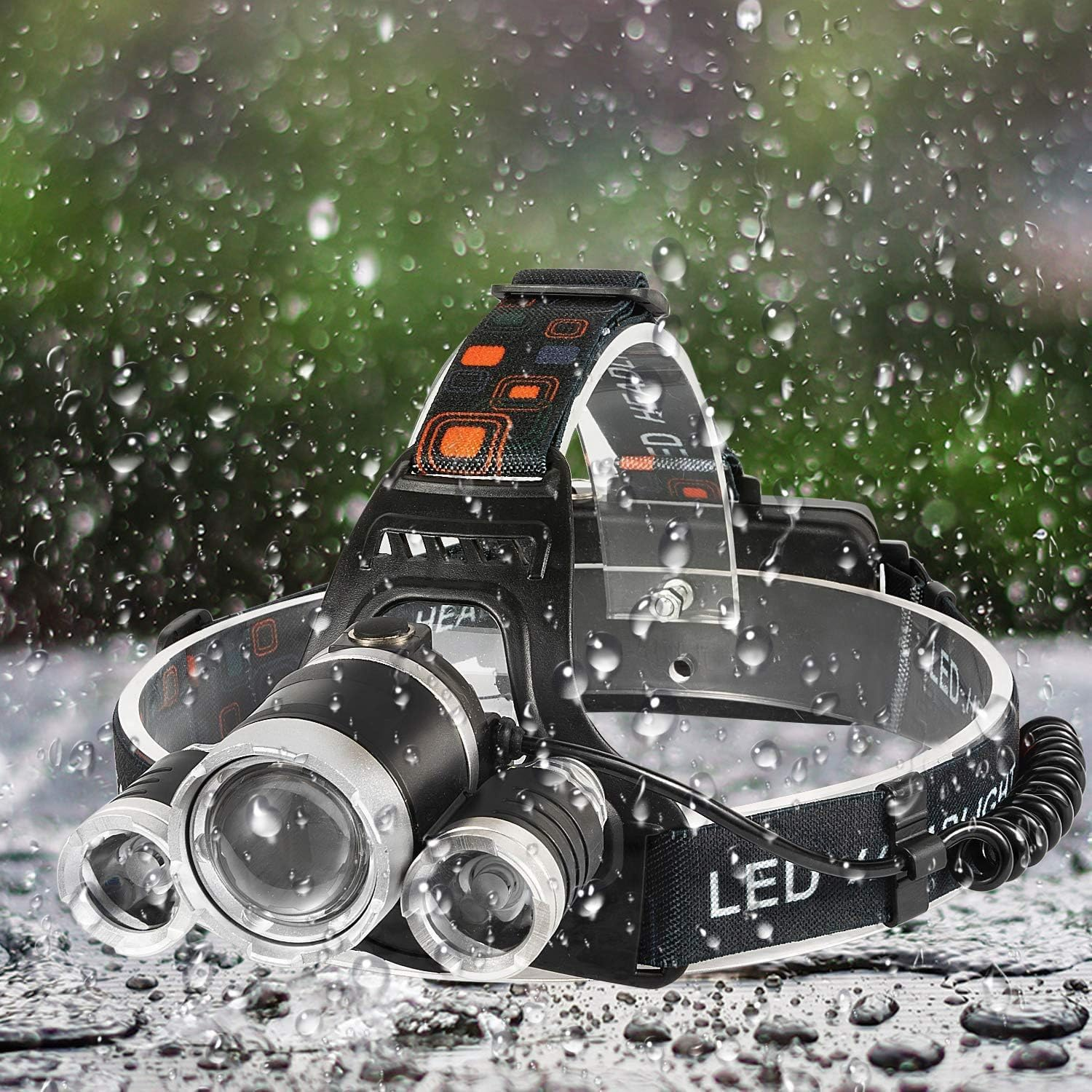 Headlamp USB Rechargeable LED Head Lamp. 6000 Lumens Headlamp Flashlight Headlamps for Adults, Camping, Outdoors & Hard Hat Light. image number 6