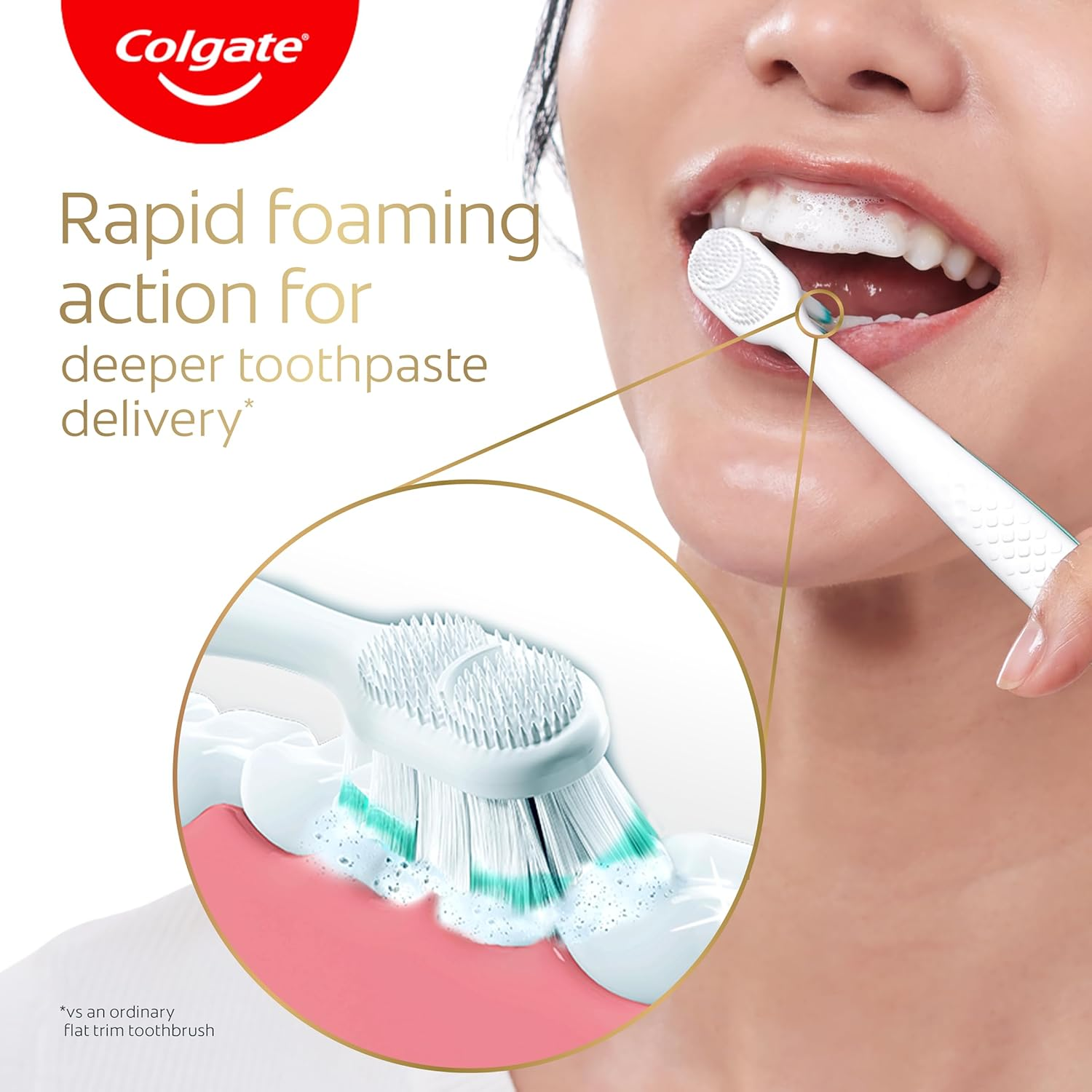 Colgate Total Foaming Clean Medium Manual Toothbrush, 1 Pack image number 1