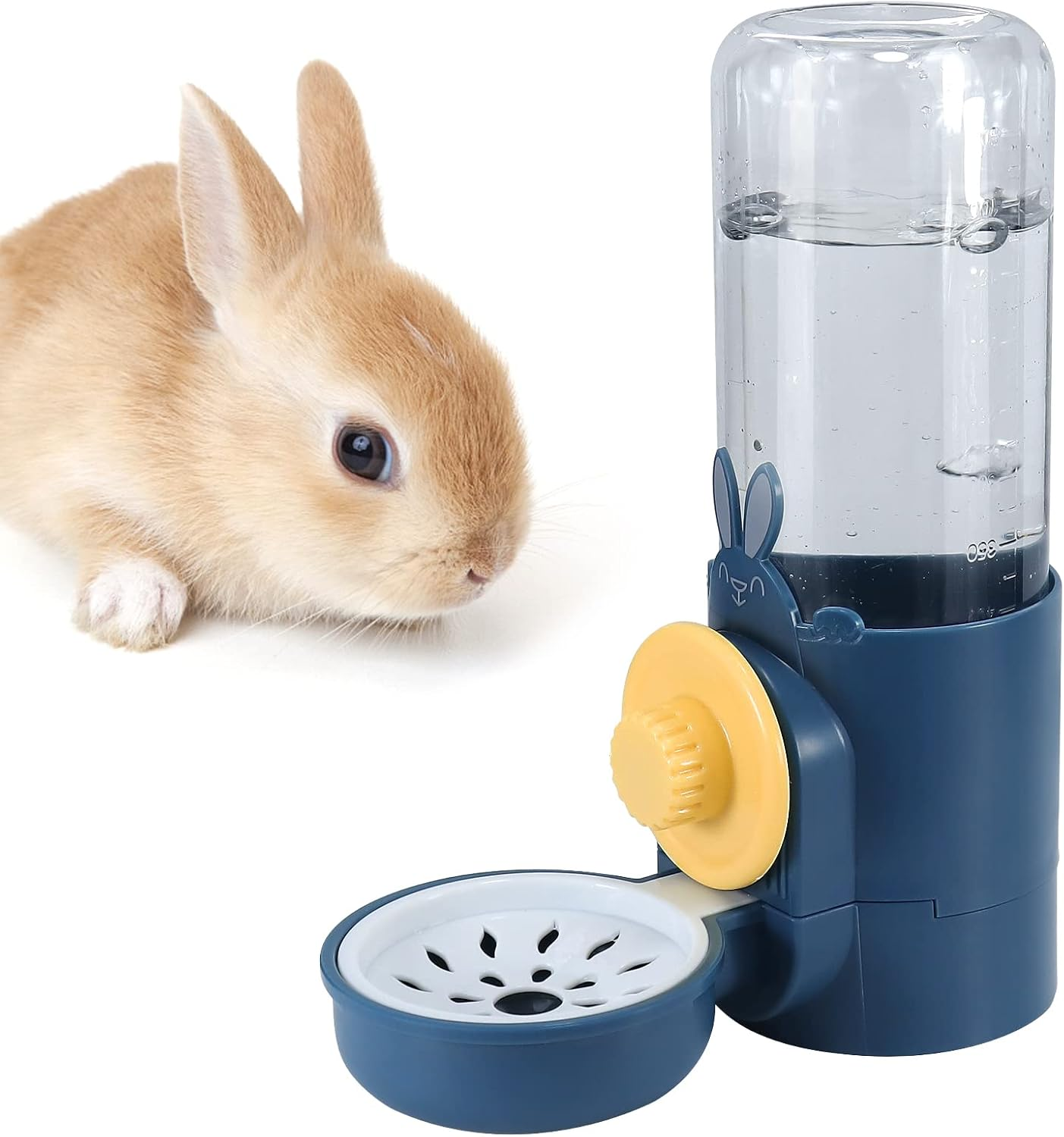 Rabbit Water Bottles 500Ml Large Guinea Pig Non Drip Automatic Kettle for Bunny/Ferret/Hedgehog Small Animal Dispenser (Blue) image number 2
