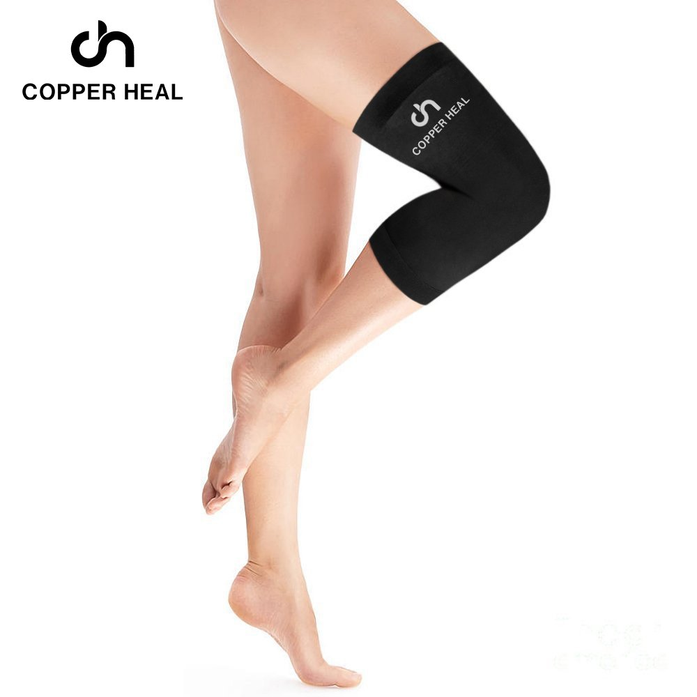 COPPER HEAL Knee Compression Sleeve - Knee Brace GUARANTEED with Highest Copper Infused Content to Support Stiff Sore Muscles and Joints, Meniscus Tear & Patella Stabilizer Strap image number 3