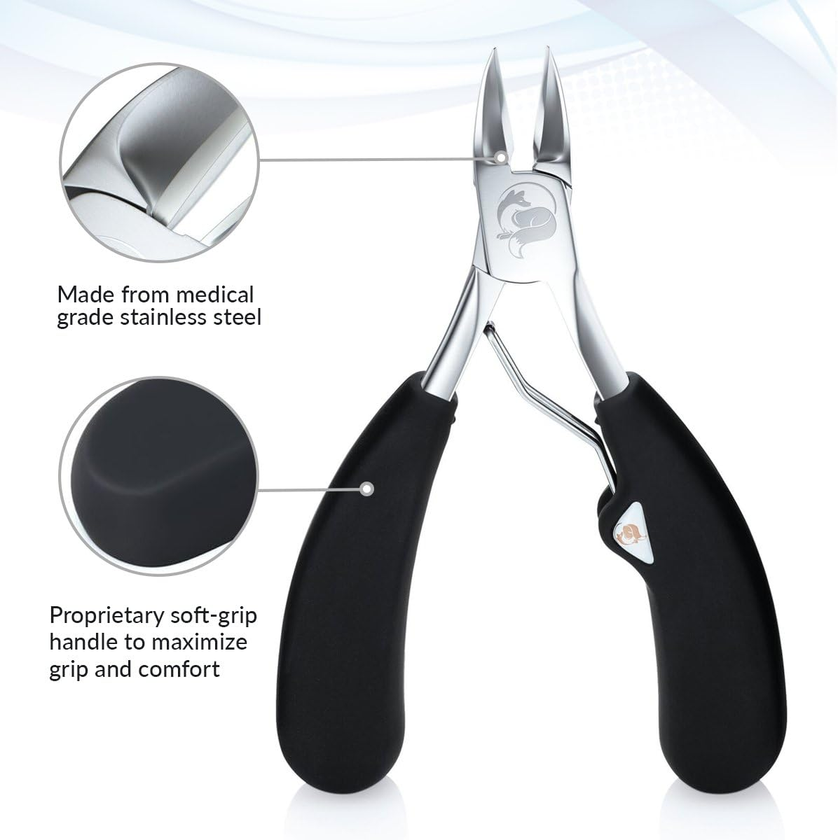 The Original Soft Grip Toenail Clippers by Fox Medical - Surgical Grade Stainless Steel Nail Nippers image number 2