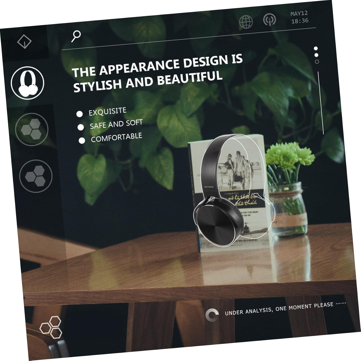 POPETPOP Wired Over-Ear Noise Reduction Headset with Microphone for Home and Computer Use Portable Black Stereo Headphones Suitable for Gaming and Online Communication image number 2