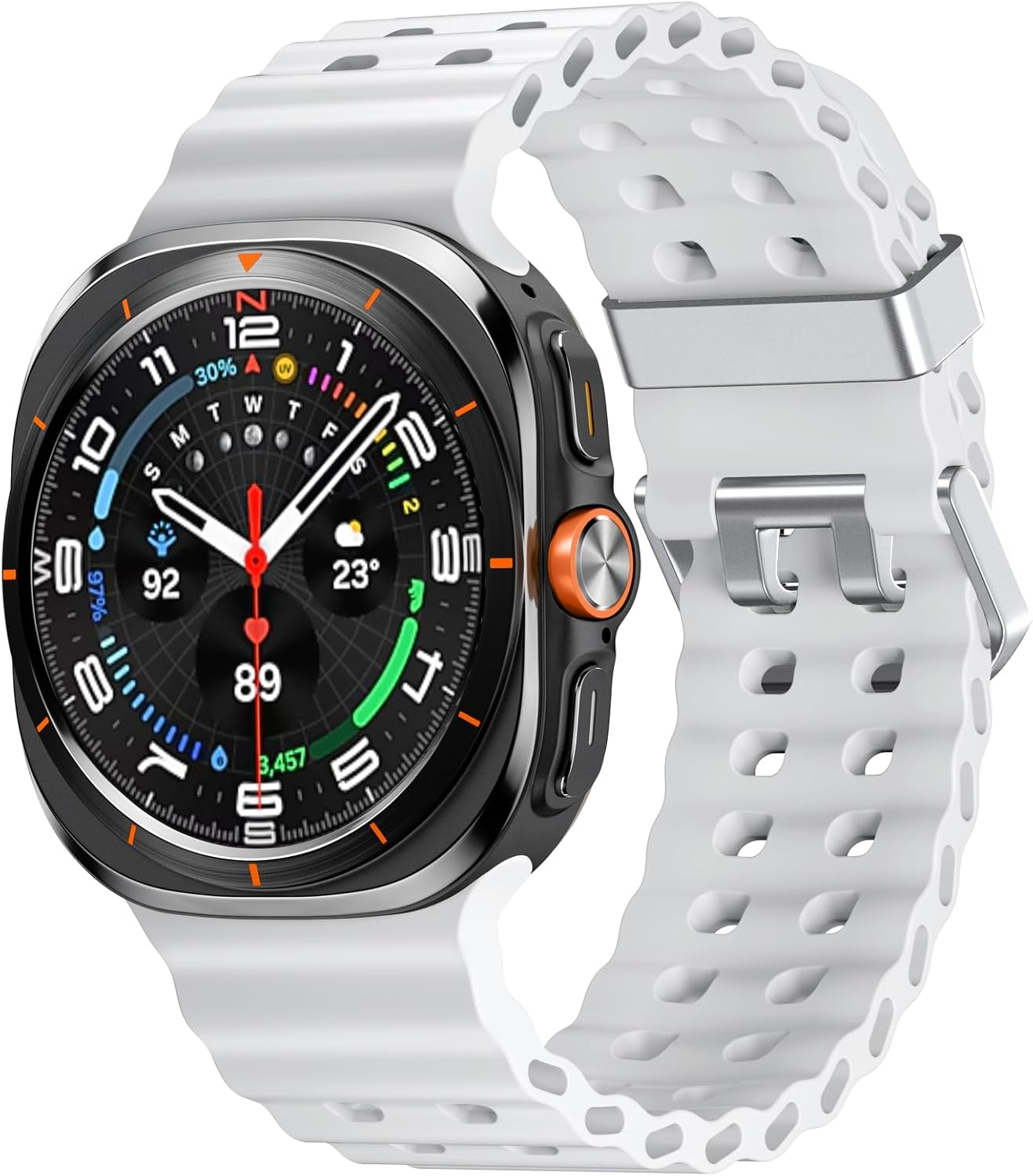 Getino Compatible with Samsung Galaxy Watch Ultra Bands 47Mm (2024/2025), Soft Ocean Silicone Sport Strap Women Men Replacement Accessory Fit for Samsung Galaxy Watch Ultra Band image number 6