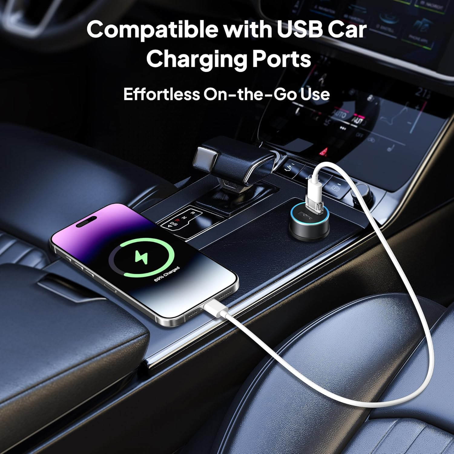 Elebase USB to USB C Adapter 4 Pack,Transparent Type-C Female to a Male Car Charger Converter for New Iphone 16 Pro Max plus 15 14 13,Apple Watch 10 9 8,Airpods,Ipad Air 5 Mini 6 7,Samsung S25 Ultra image number 5