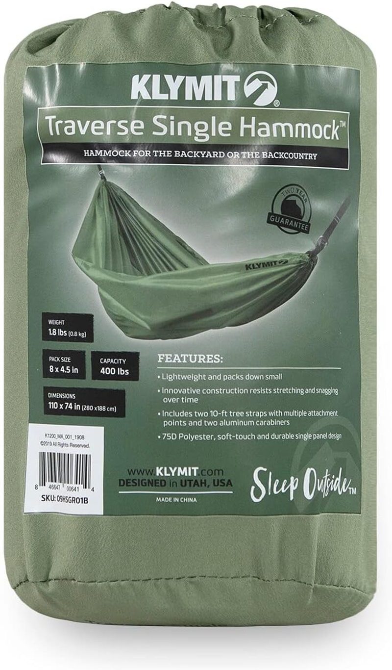 Klymit Traverse Single Hammock, Green image number 5