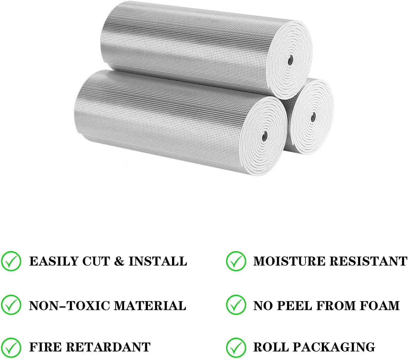 3.3FT X 10FT Reflective Insulation Roll, Foam Core Radiant Barrier, Thermal Insulation Shield - Engineered Foil (3MM Thickness Silvery White) image number 5