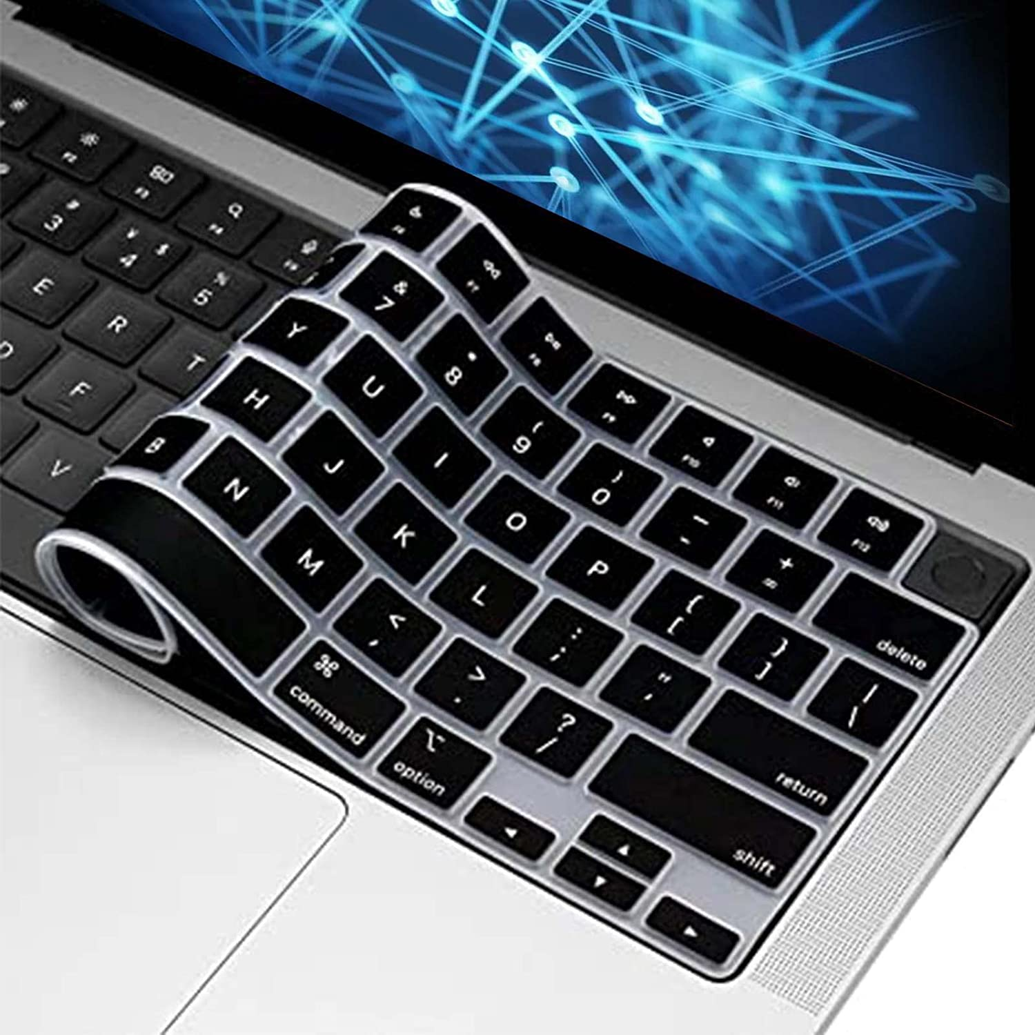 Silicone Keyboard Cover for Touch Bar Macbook Pro 13 Inch 2020-2023 M2 A2338 M1 A2289 A2251 Silicone Keyboard Cover for Macbook Pro 16 Inch 2020 2019 A2141, US Layout