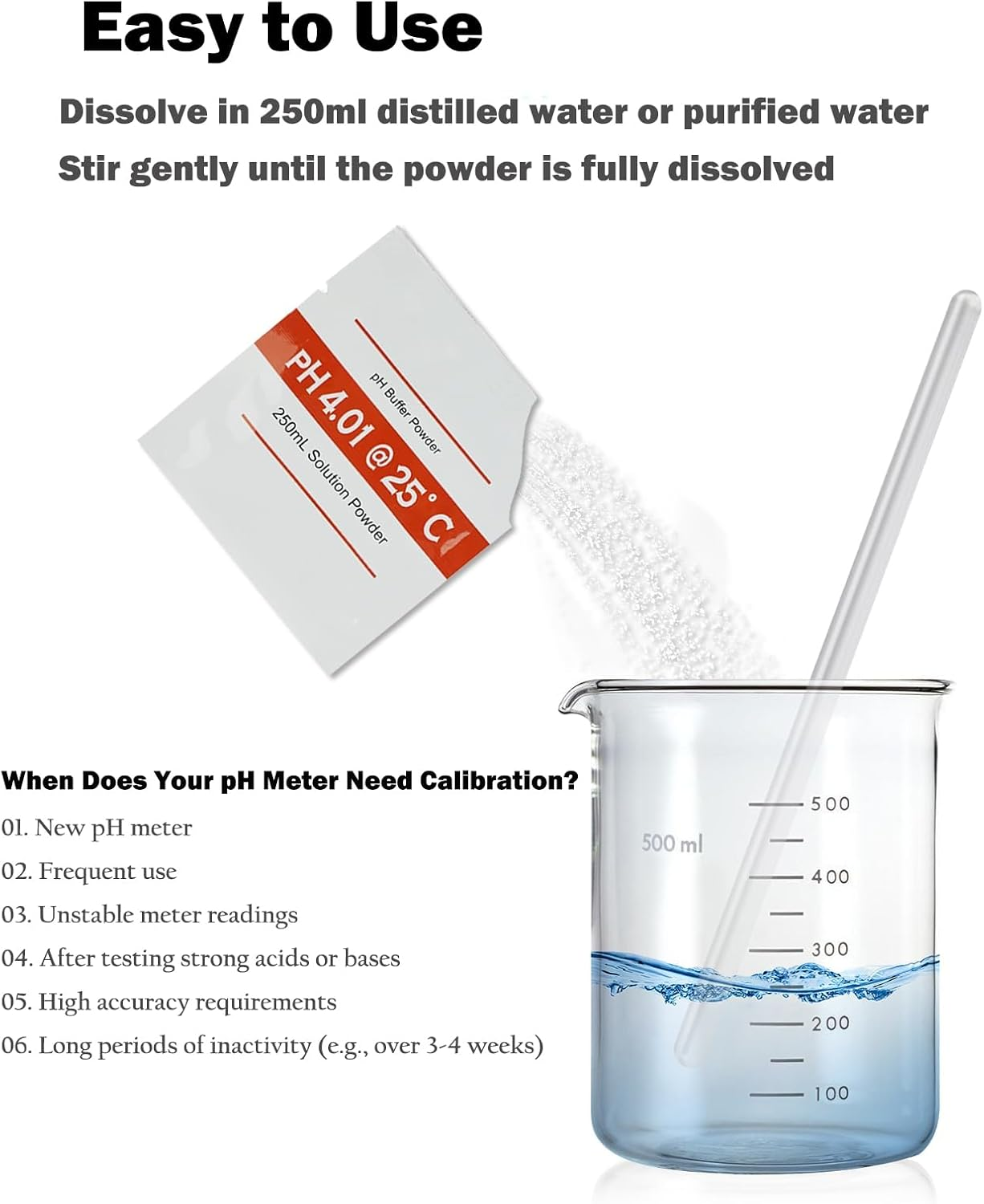 Ph Meter Buffer Solution Powder, 15 Pack, Ph 6.86/4.01/9.18, Ph Buffer Powder for Precise and Easy Ph Tester Calibration for Precise and Easy PH Calibration