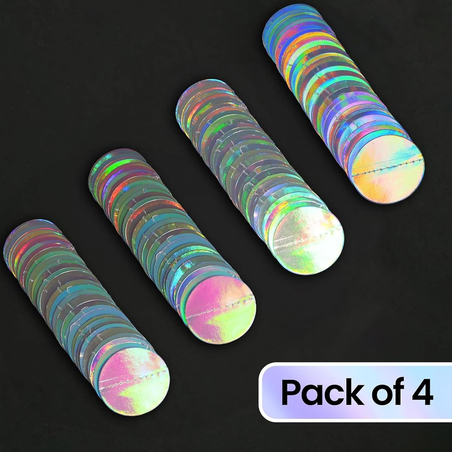 Weidllys Iridescent Party Decorations,4Pack Disco Decor with Tape,Hanging Streamer for under the Sea,Mermaid Party,Birthday,Graduation,Baby Bridal Shower,Wedding Backdrop Table Wall Decor(52Ft) image number 6