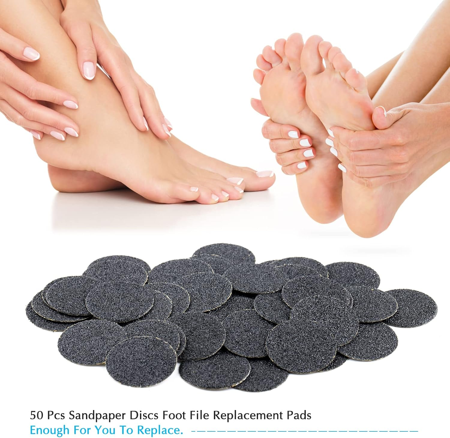 BNG Foot File for Callus Remover, Pack of 50, Foot Sandpaper, Replacement Foot Files Pads with Electric Sanding Disc Shaft for Cracked Heels, Hard Dead Skin, Pedicure Set #80 image number 5