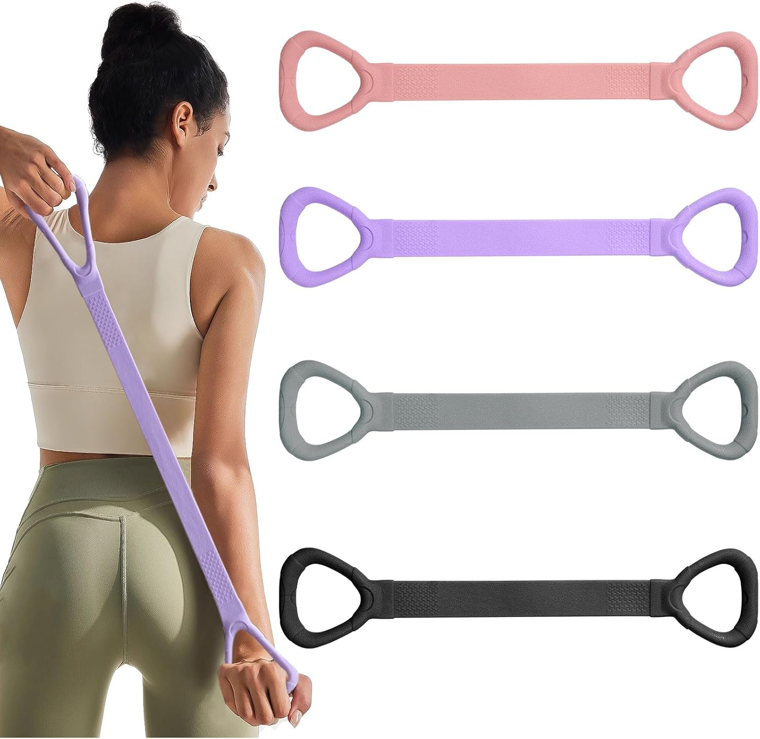 MODY RODY Figure 8 Fitness Resistance Bands for Women | Shoulder Stretch Bands with Handles | for Workout Arm Back Exercise Bands at Gym Home