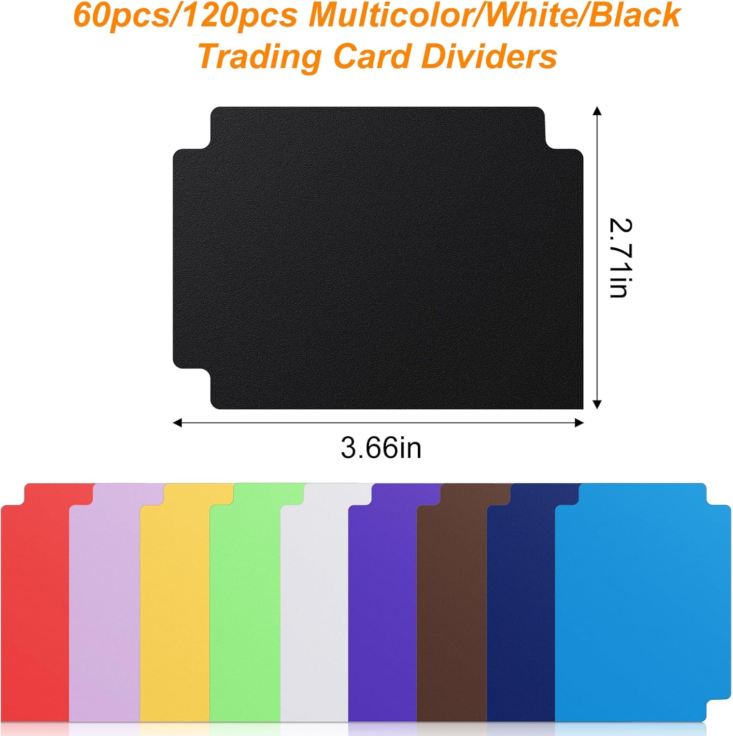 60 Pieces Game Card Dividers Black Playing Card Seperators Trading Card Dividers Card Gathering Storage Organizer, 2.7 X 3.8 Inches image number 1