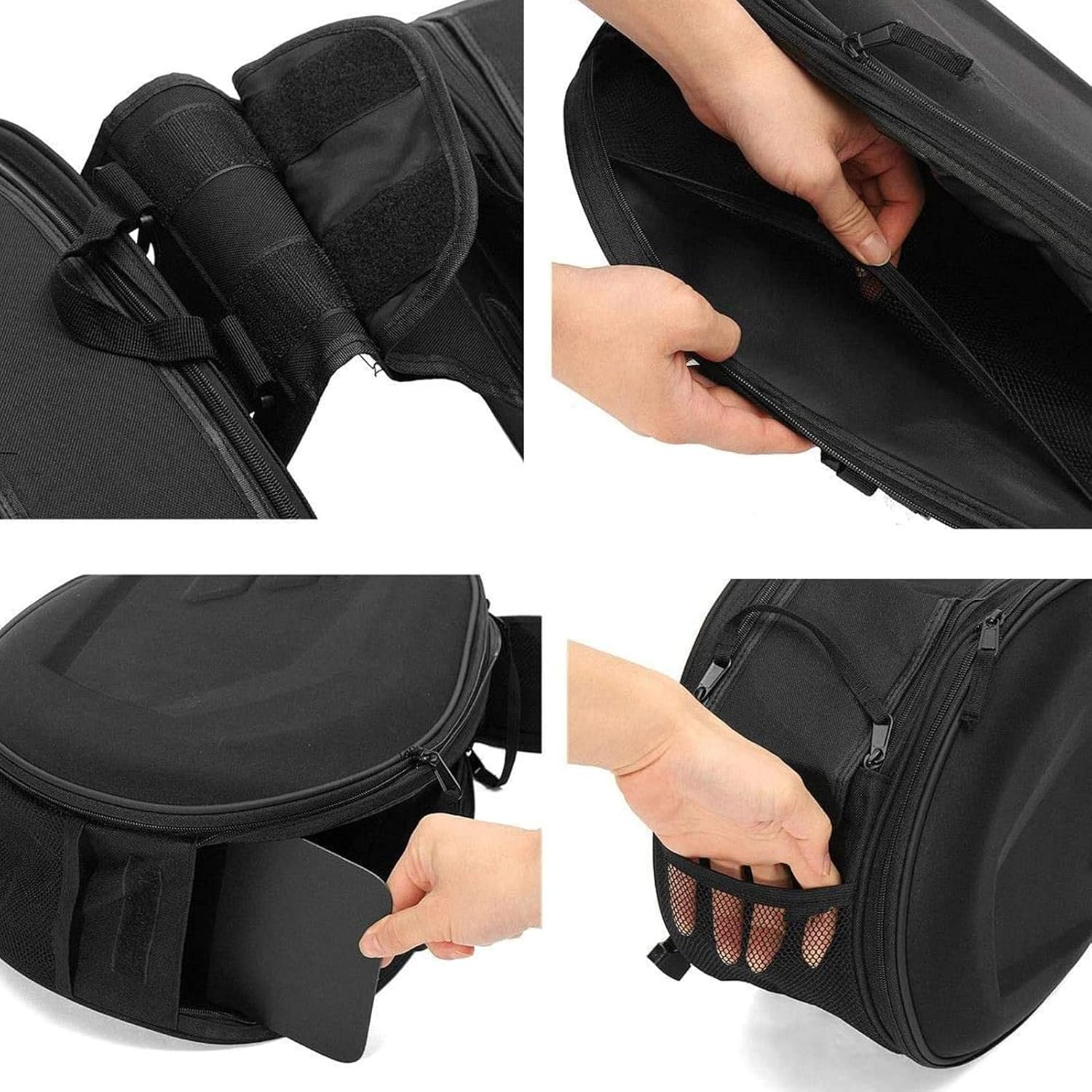 Motorbike Tail Panniers Durable 1 Pair Waterproof Large Motorbike Saddle Bag for Motorbikes (Black) - Black image number 2