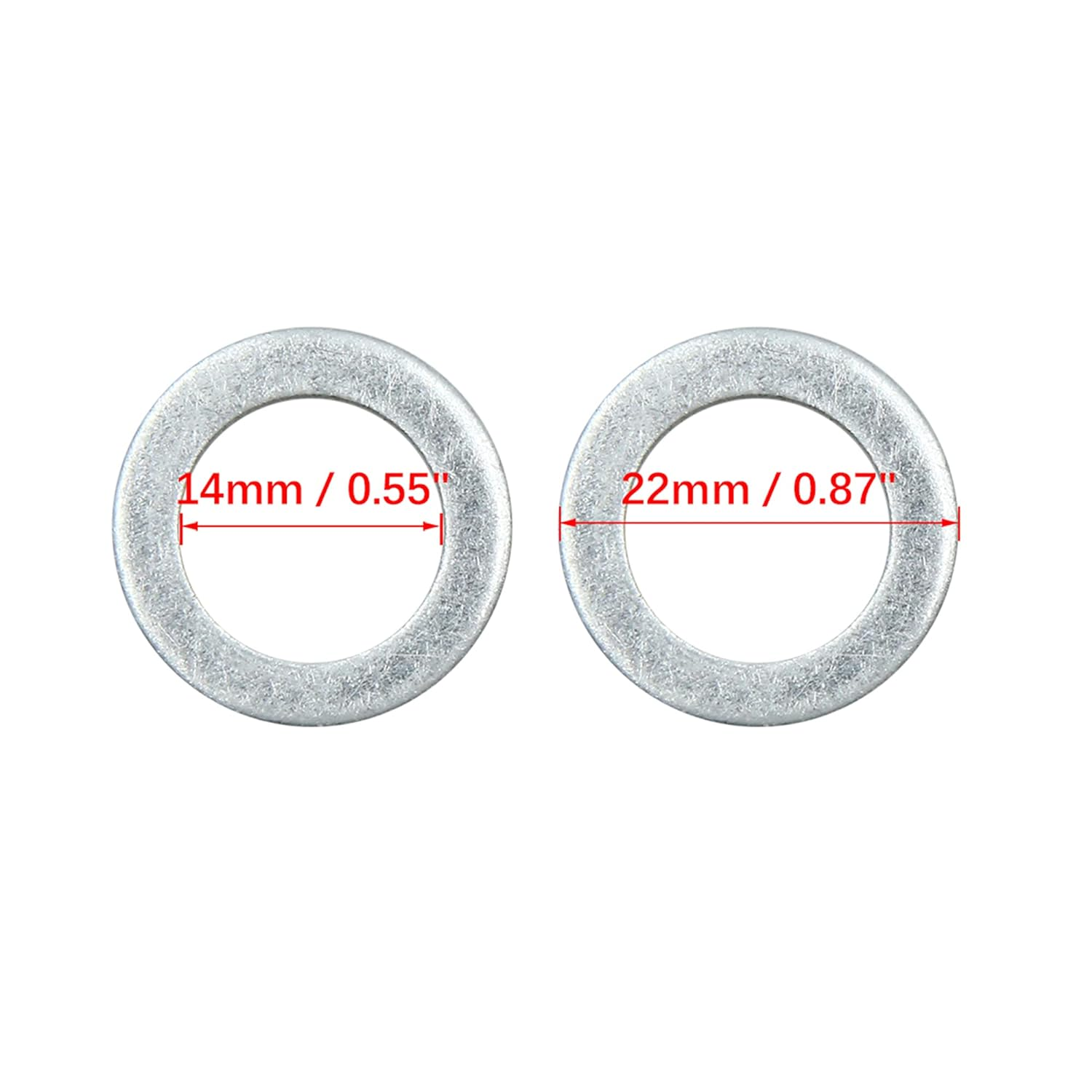 X AUTOHAUX 50Pcs Engine Oil Crush Washers Drain Plug Gaskets 14Mm ID. 22Mm OD. for Car image number 4