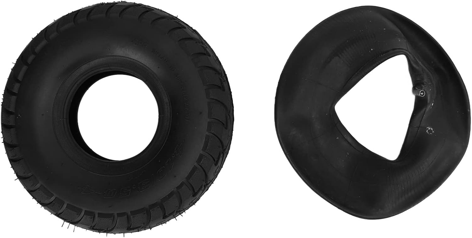 10 Inch 4.10 3.50‑4 Tire and Inner Tube with Bent Valve, 4.10/3.50‑4 Pneumatic Tire Rubber Inner Tube Tire for Wheelbarrows, Lawn Mowers, Hand Trucks Dollies, Yard Trailers image number 4