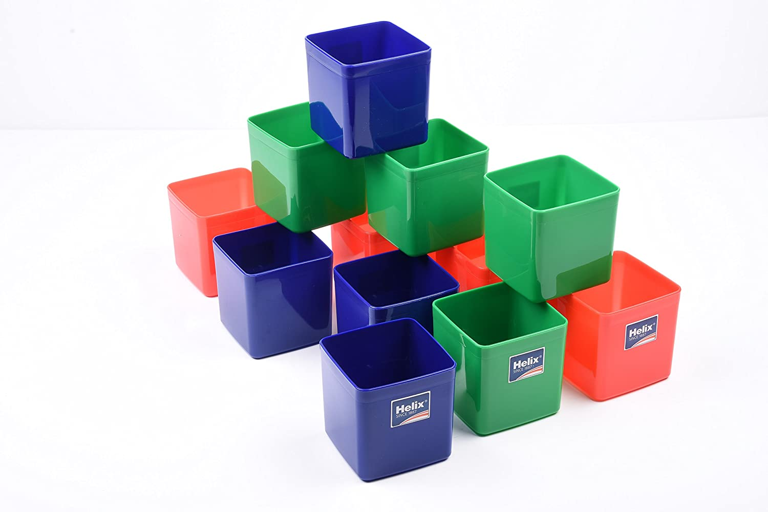 Helix Empty Pencil Pots - (Pack of 12 in Assorted Colours) image number 1