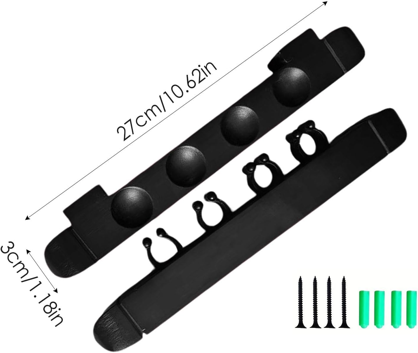 Billiards Pool Cue Rack, 4 Cue Clips Billiard Stick Wall Rack, Sturdy Wall Rack for Pool Cue Sticks, Stylish Hardwood Pool Cue Set Holder, Pool Accessories - Wine Red image number 3