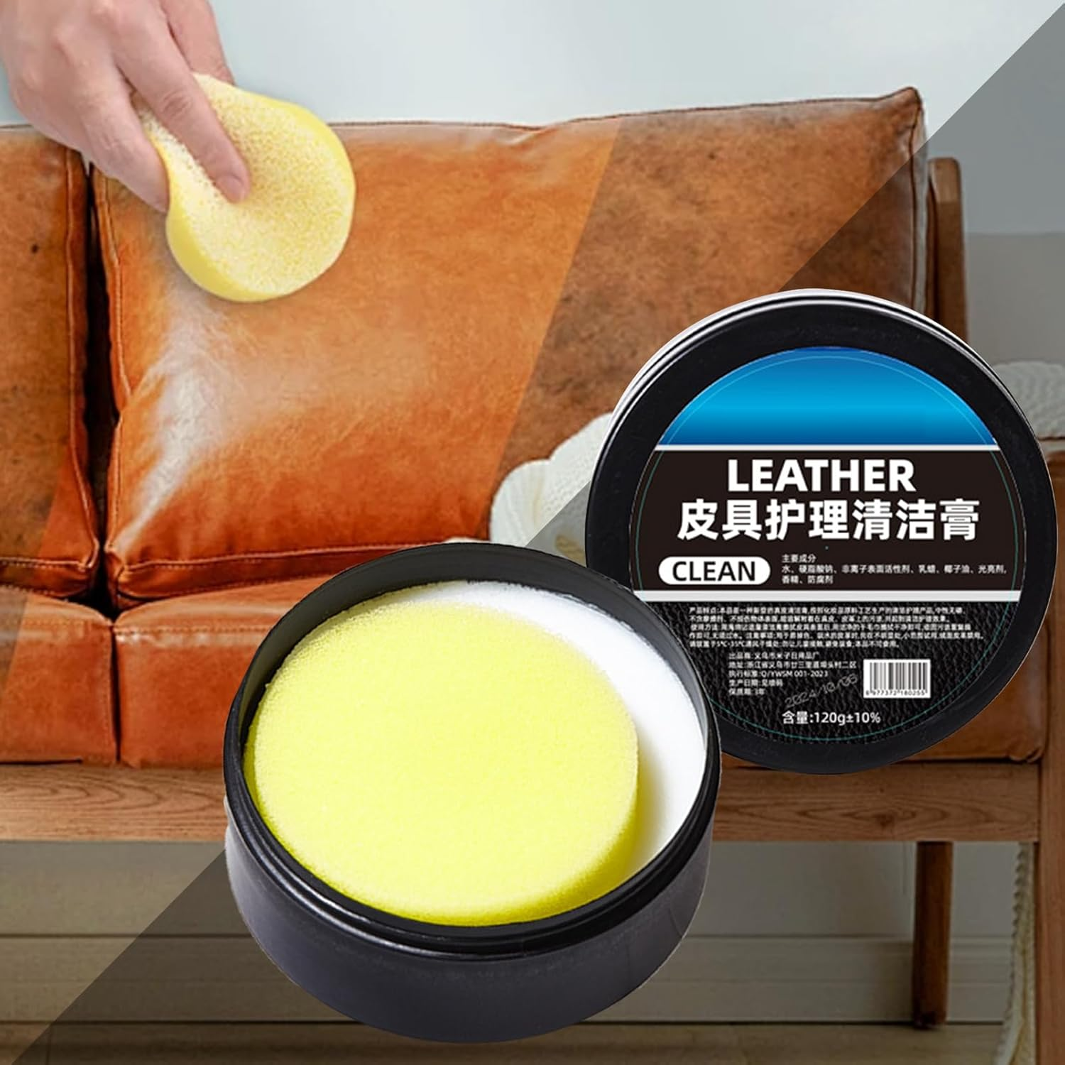 Imtrub Leather Conditioner - 120G Car Leather Restorer - Conditioner Detailing Restorer for Vehicle Auto Furniture Automotive Seats Bags Shoes Boots image number 5
