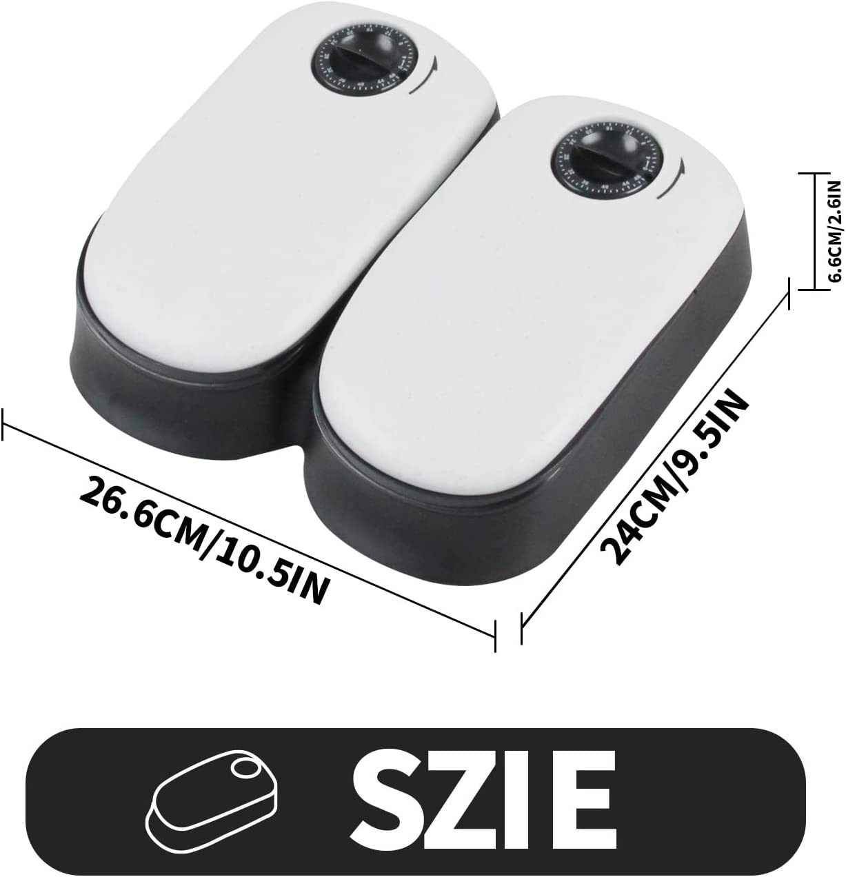 PAWISE 2-Bowl Automatic Pet Feeder for Dogs and Cats, Food Dispenser Station with Timer, 48-Hour, 1.5 Cups image number 4