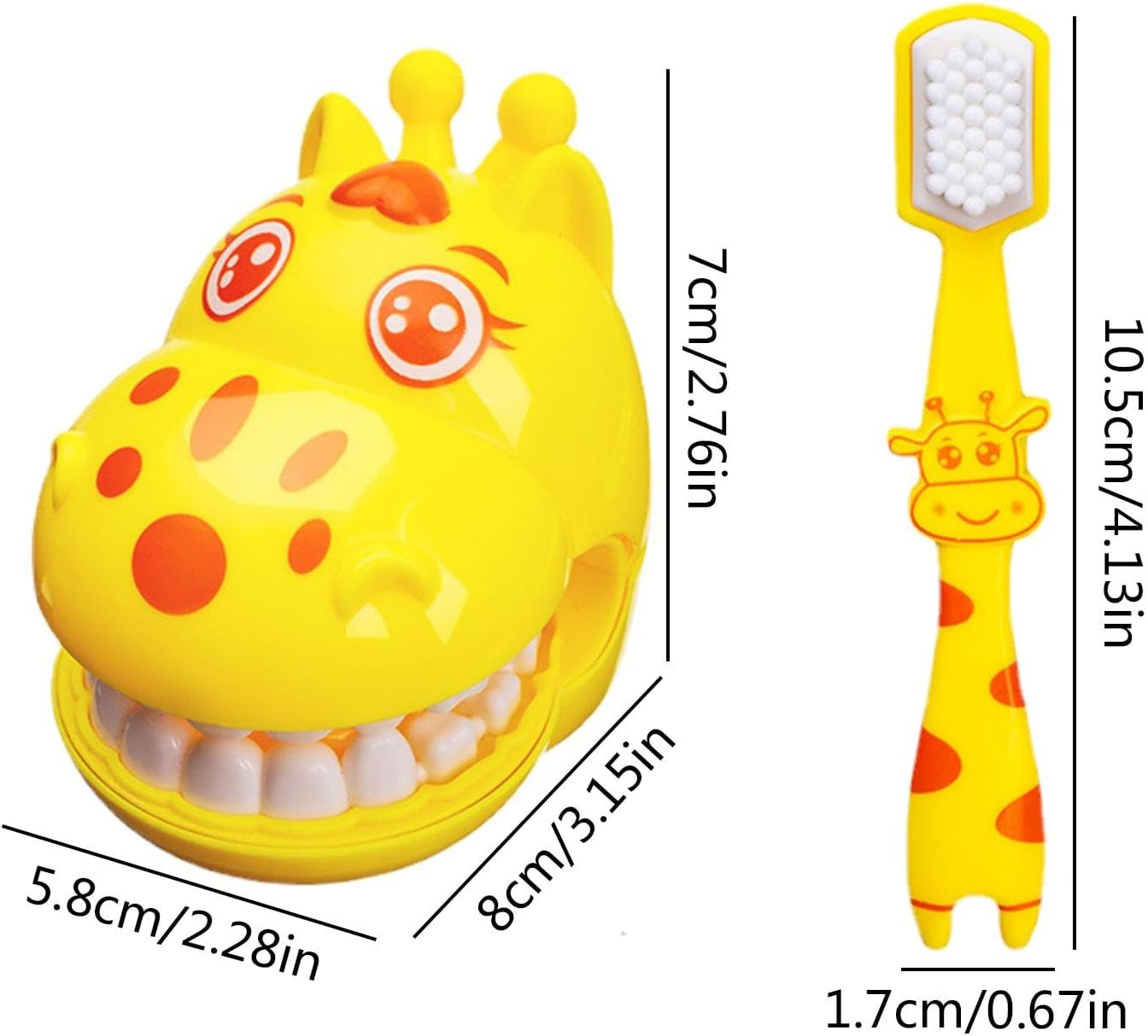 Teeth Brushing Toys Toddler - Learning Preschool Toys, Cleaning Teeth Toy| Children'S Teeth Brush Tools, Giraffe Brush Teeth Toy, Giraffe Teeth Toy Set,Giraffe Teeth Brushing Toys,Simulation Dentist image number 4