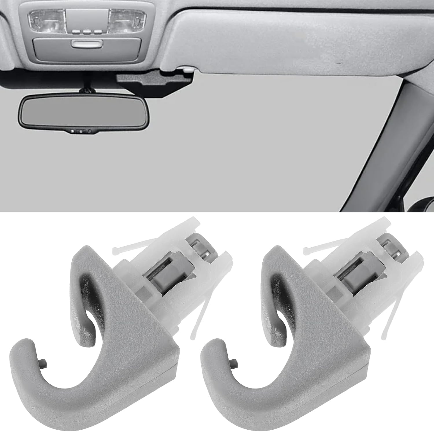 LT Easiyl 2PCS Car Sun Visor Clip Hook Bracket 74348-06030 Compatible with Camry 2002-2008 Compatible with Corolla 2003-2008 image number 1