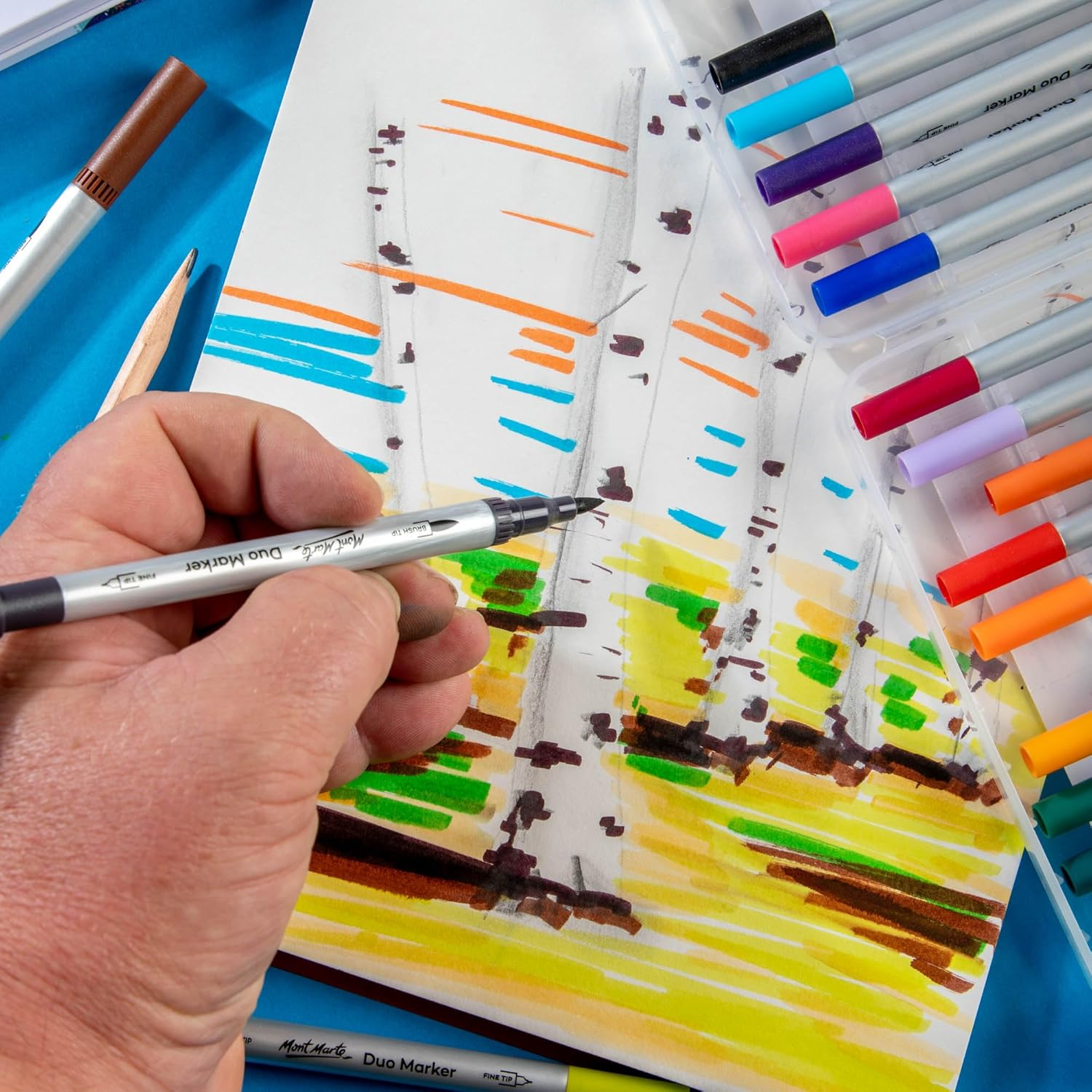 Mont Marte Mixed Media Pad Premium 300Gsm A4 15 Sheets Acid Free Art Pad with Fine Tooth Paper for Multi-Media Use, Ideal for Pencils, Oil Pastels, Markers, Pens, Watercolour and Acrylic Paint image number 5