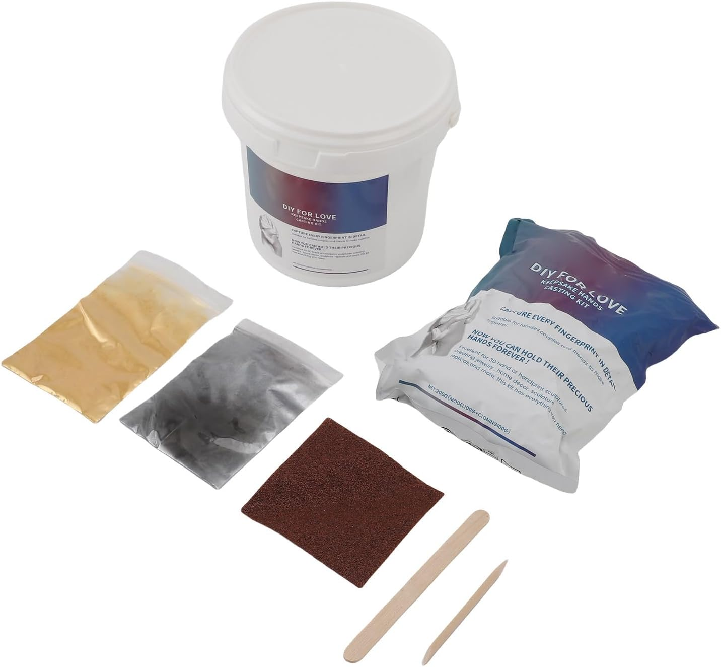 All in One Hand Mold Kit Powder with Wood Mixing Rods Strengthen Creativity Create Lasting Memories for DIY Projects Gifts image number 5