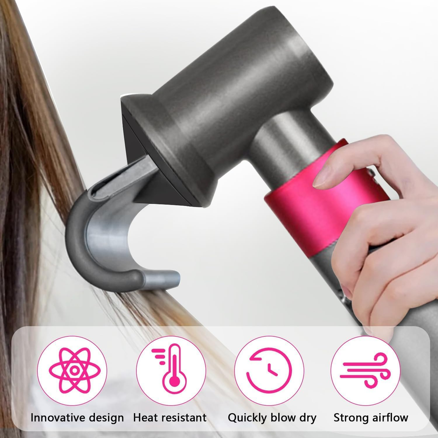 3 PCS Universal Attachment for Dyson Hair Dryer, Professional Styling Tool for Dyson Airwrap Styler HS01 HD08, Contains Adapter, Hair Dryer Diffuser Nozzle and Anti-Flying Nozzle image number 1